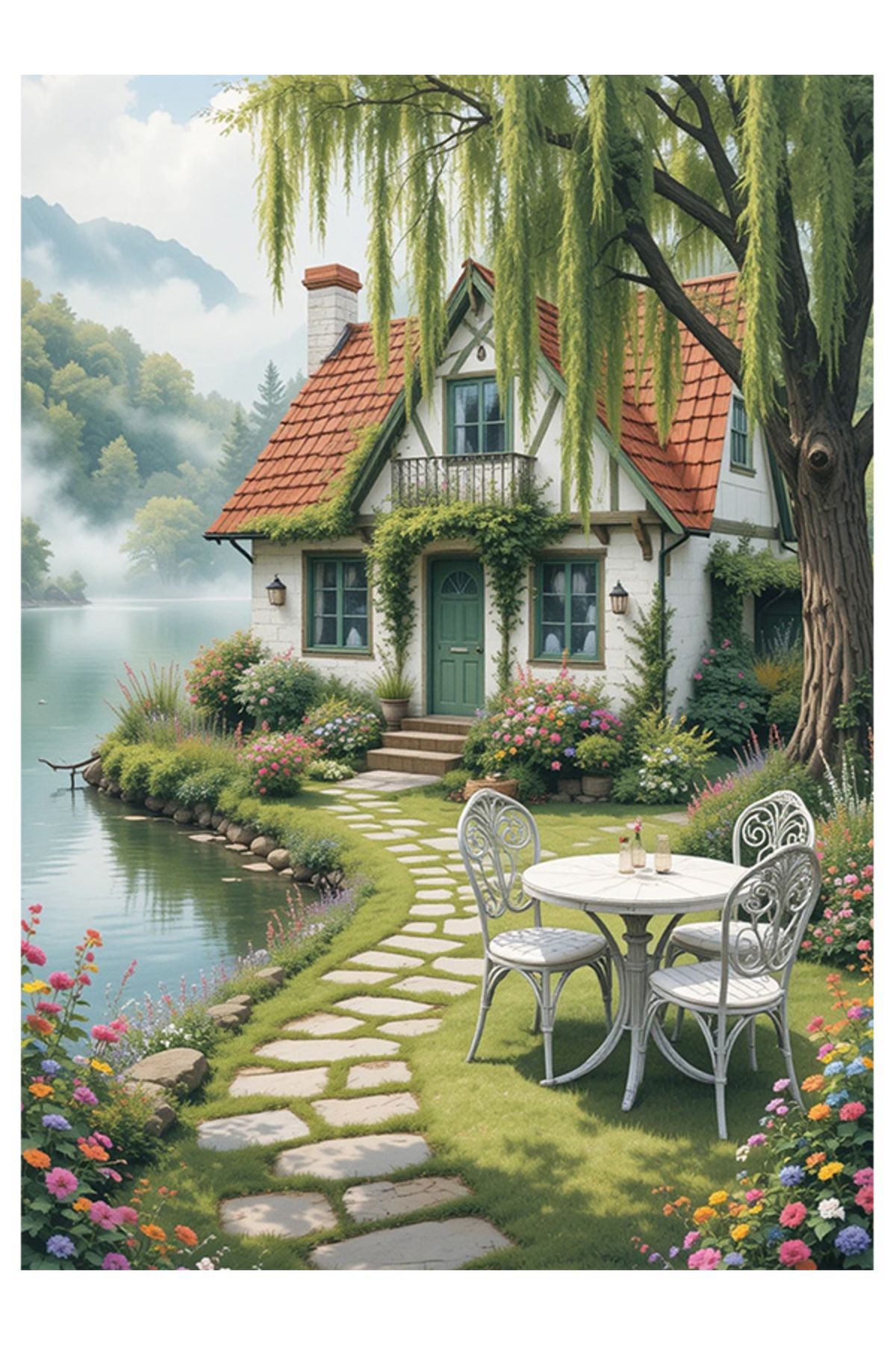 Bedeko Göl Evi Ahşap Tablo