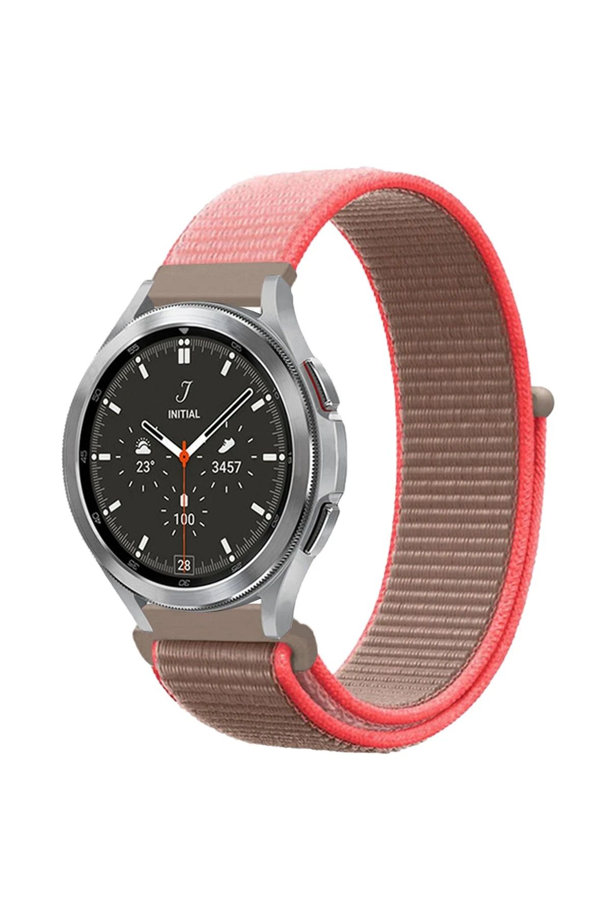 NewFace Watch 22mm Hasırlı Cırtcırtlı Kordon - Pembe BSTMY