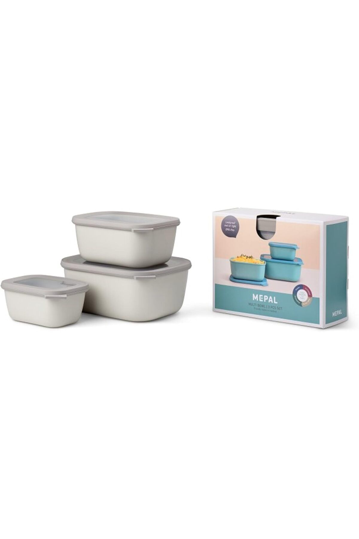 STOREMAX bystoreby - Çok amaçlı Cirqula dikdörtgen 3 parçalı set - Kapaklı saklama kabı - Saklama kut