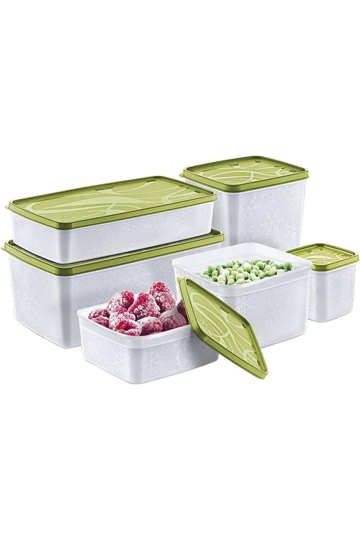STOREMAX Rom Life Alaska Derin Dondurucu Saklama Kabı 6'lı Set 9.5 Litre - BPA (Yeşil) Romshp 1067323
