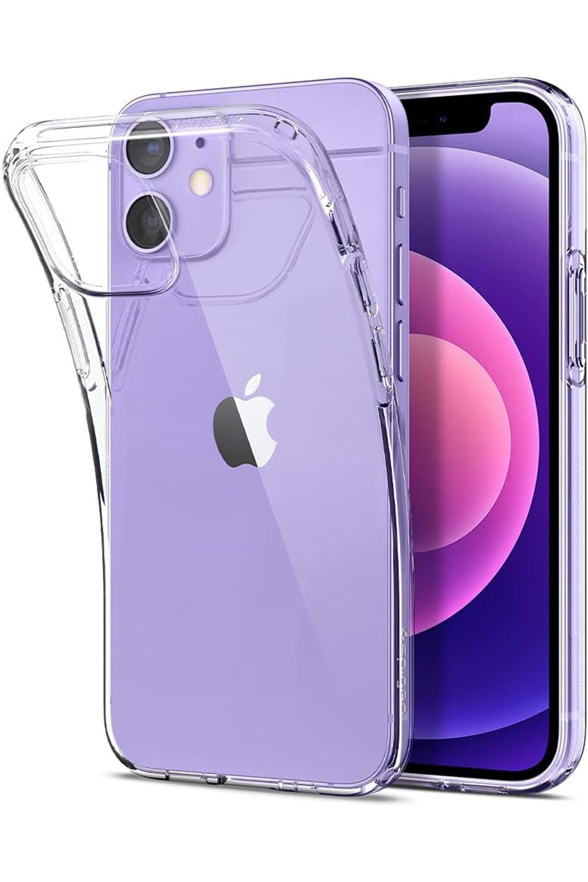 KDROĞLU KDROGLU iPhone 12 Mini Uyumlu Kılıf Liquid Crystal 4 Tarafı Tam Koruma Crystal Clear