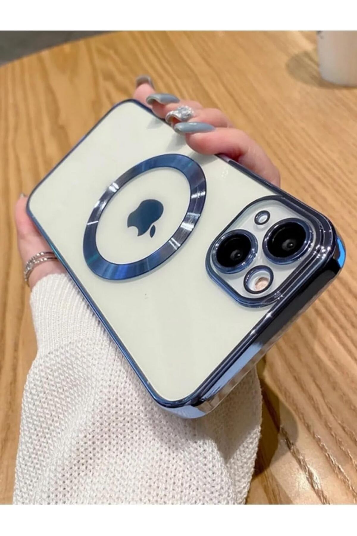 KDROĞLU KDROGLU GİYİM & AKSESUAR iphone 13 (6.1) inç uyumlu Laser Silikon Arkası Şeffaf Kamera Koru