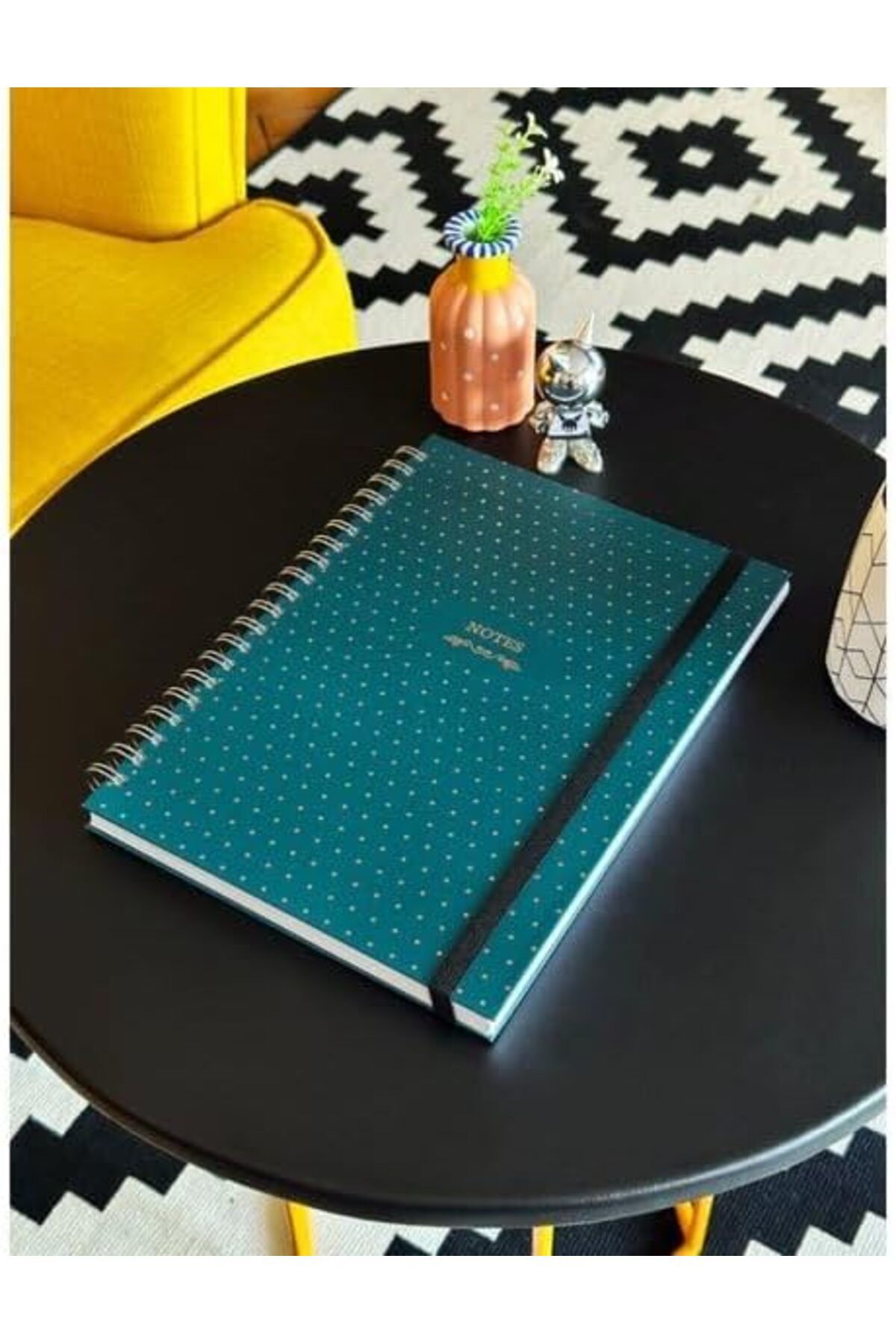 KDROĞLU KDROGLU Journals Sert Kapak Spiralli Defter,Lastikli 20x28 cm 90 gr. 120 yap. +40 Çiz.+40 Nokt New