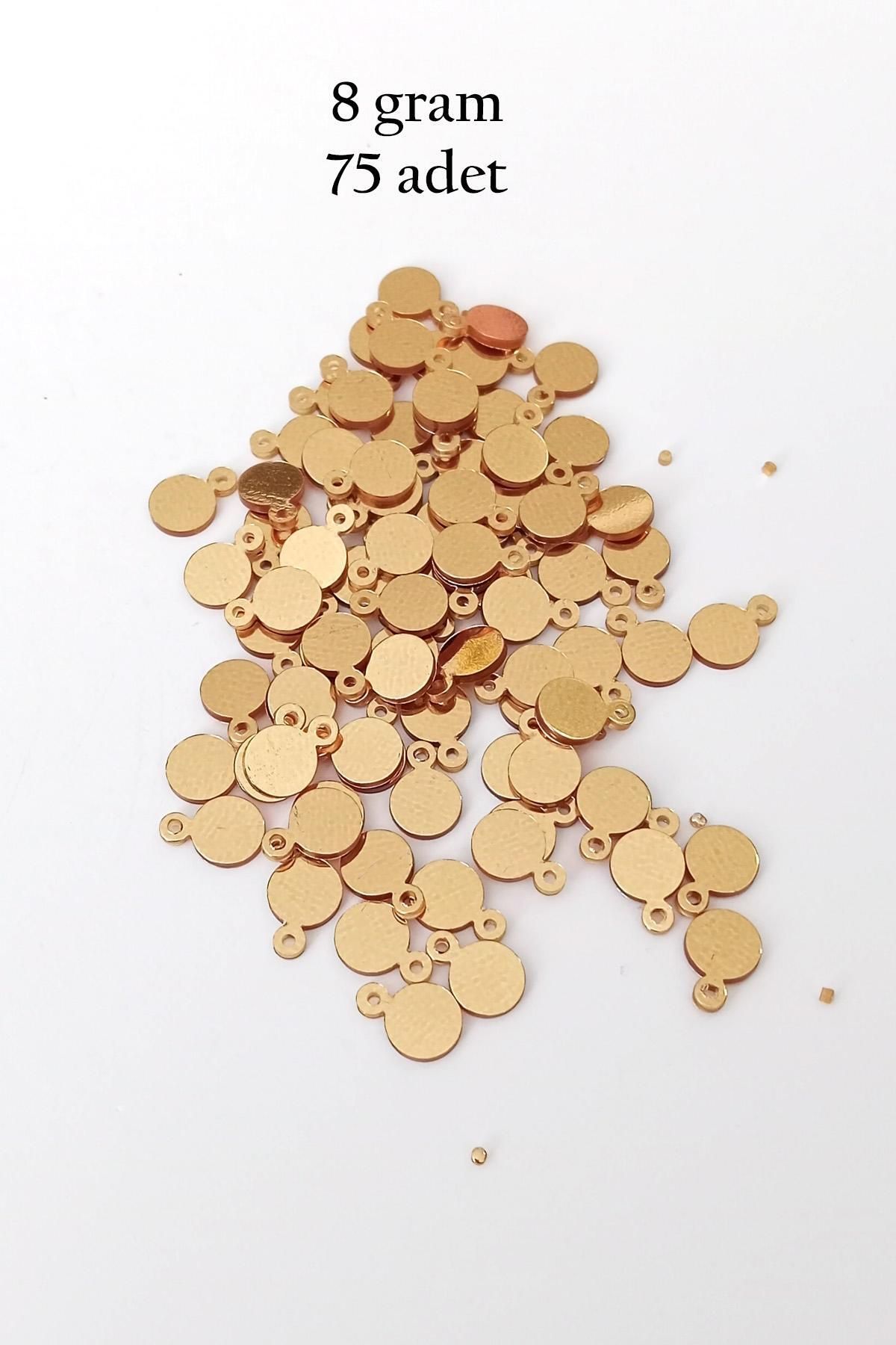MBB ETİCARET Oya Abiye Bileklik Kolye Pleksi Metalik Plastik Pul Altın Renk 8 gram 75 adet - BNC493