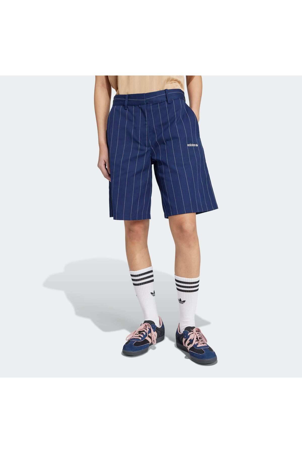 adidas Pinstripe Kadın Lacivert Şort (JC7683)