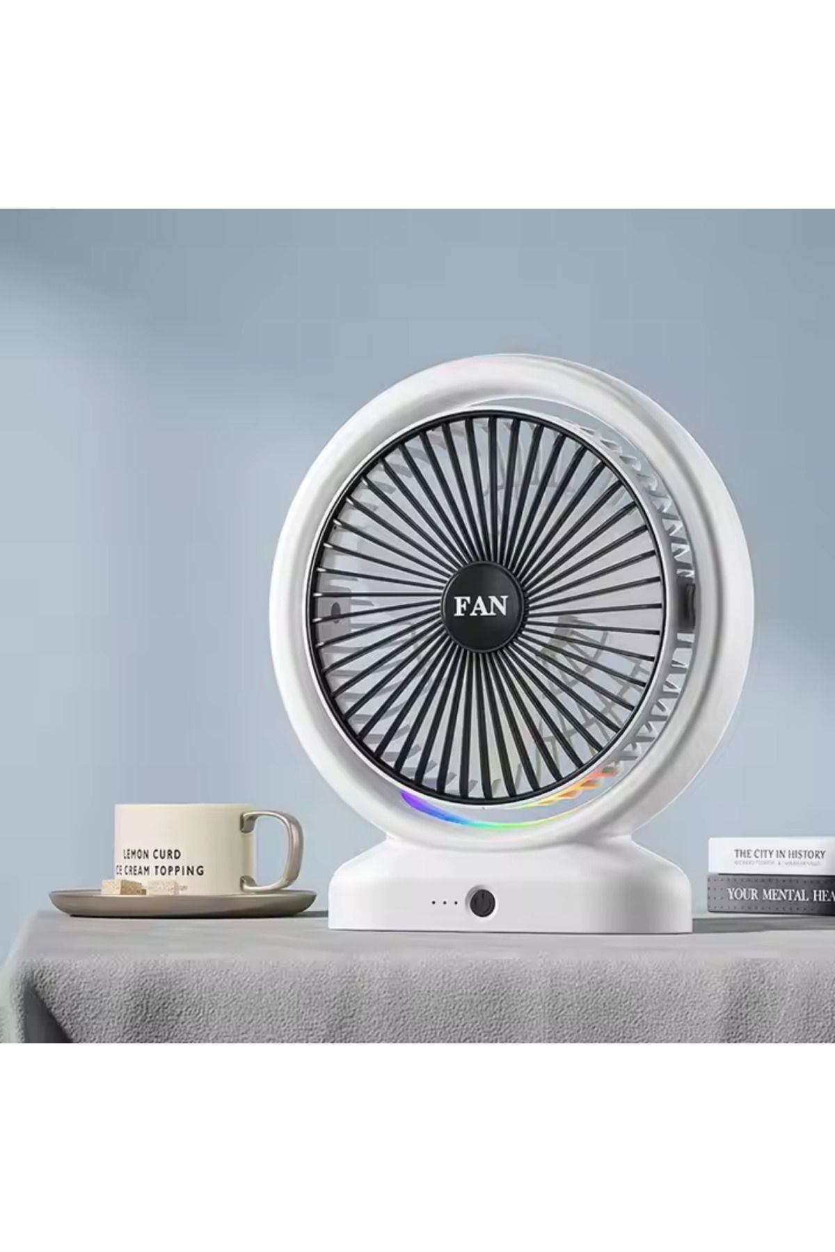 farissu Aydınlatmalı Sessiz ve Güçlü Masaüstü Fan