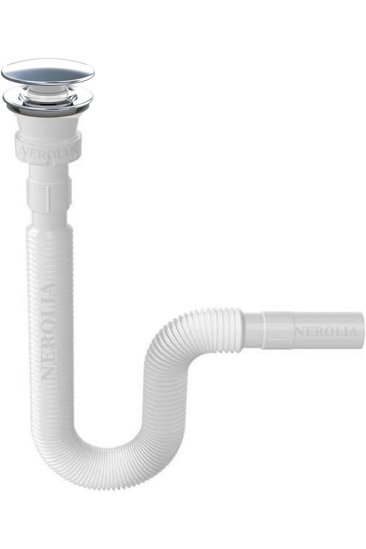 STOREMAX Üretim Koku Önleyici Stoplu Paslanmaz Çelik Süzgeçli Lavabo Gider Hortumu / 1. Kalite