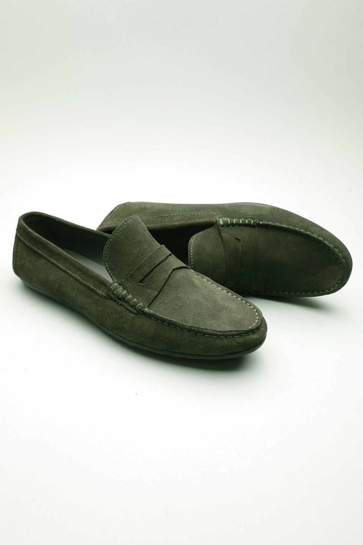 Gondol Erkek Hakiki Deri Klasik Loafer Haki 42 ttx.601118