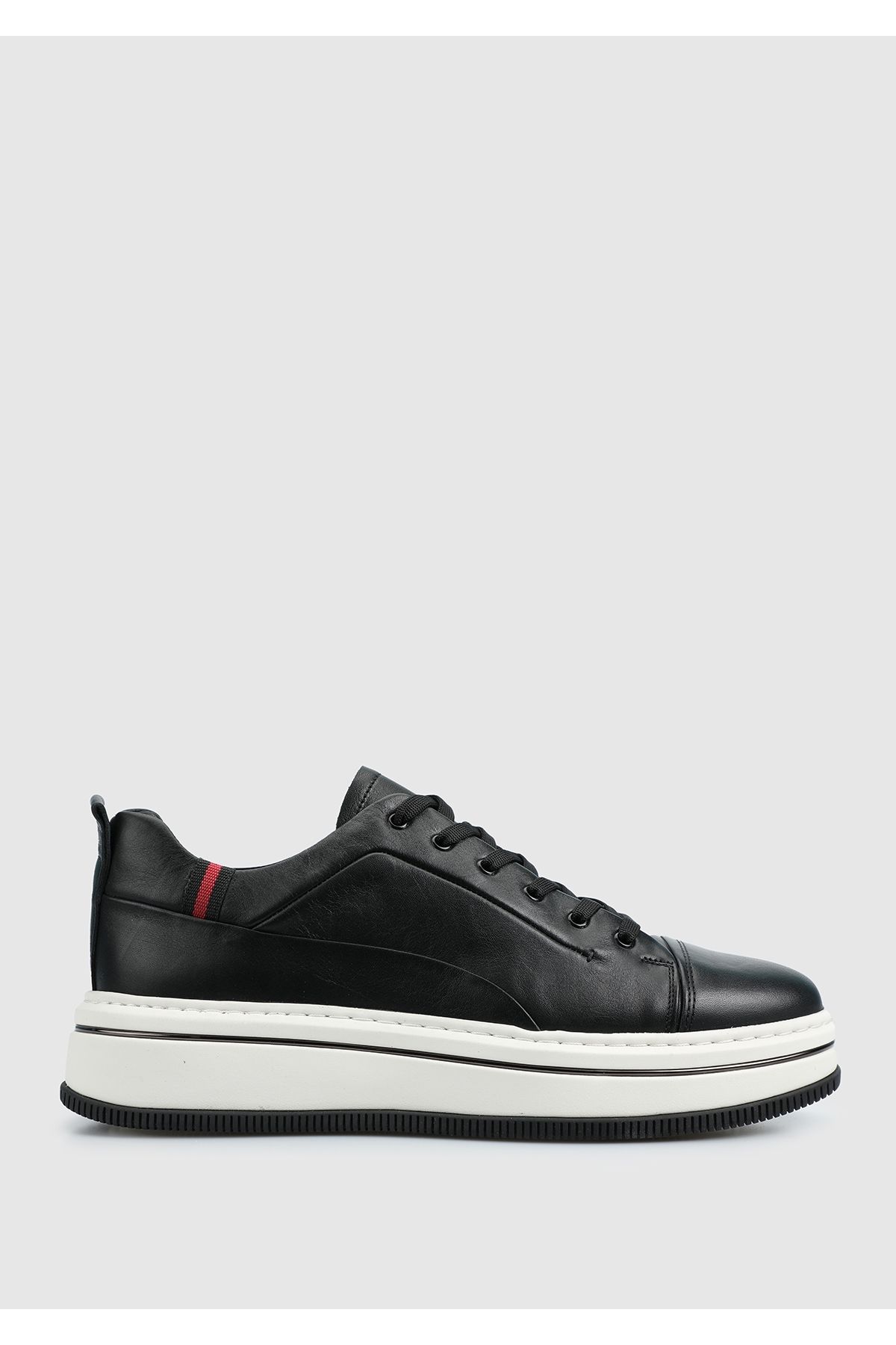 Provoq Siyah Deri Erkek Sneaker