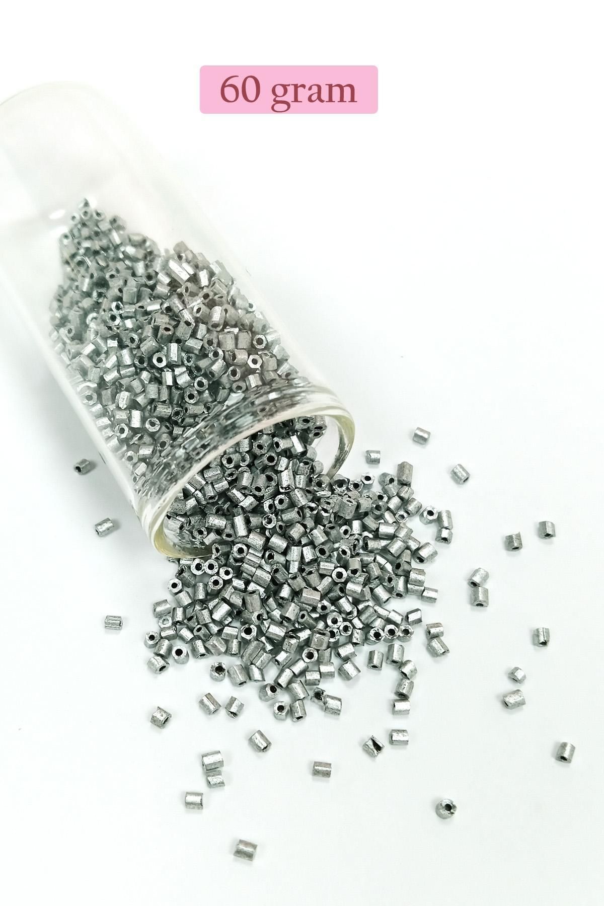 MBB ETİCARET Kesme Cam Boncuk 2mm - 60 Gram - Mat Gümüş - BNC381