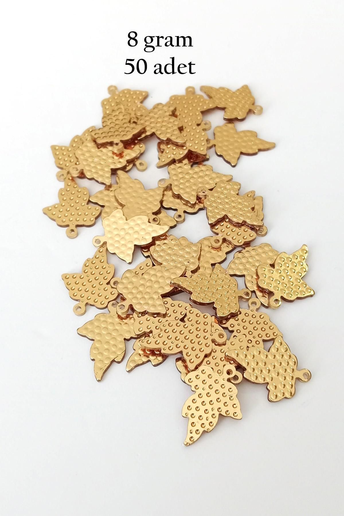 MBB ETİCARET Oya Abiye Bileklik Kolye Pleksi Metalik Plastik Pul Altın Renk 8 gram 50 adet - BNC489