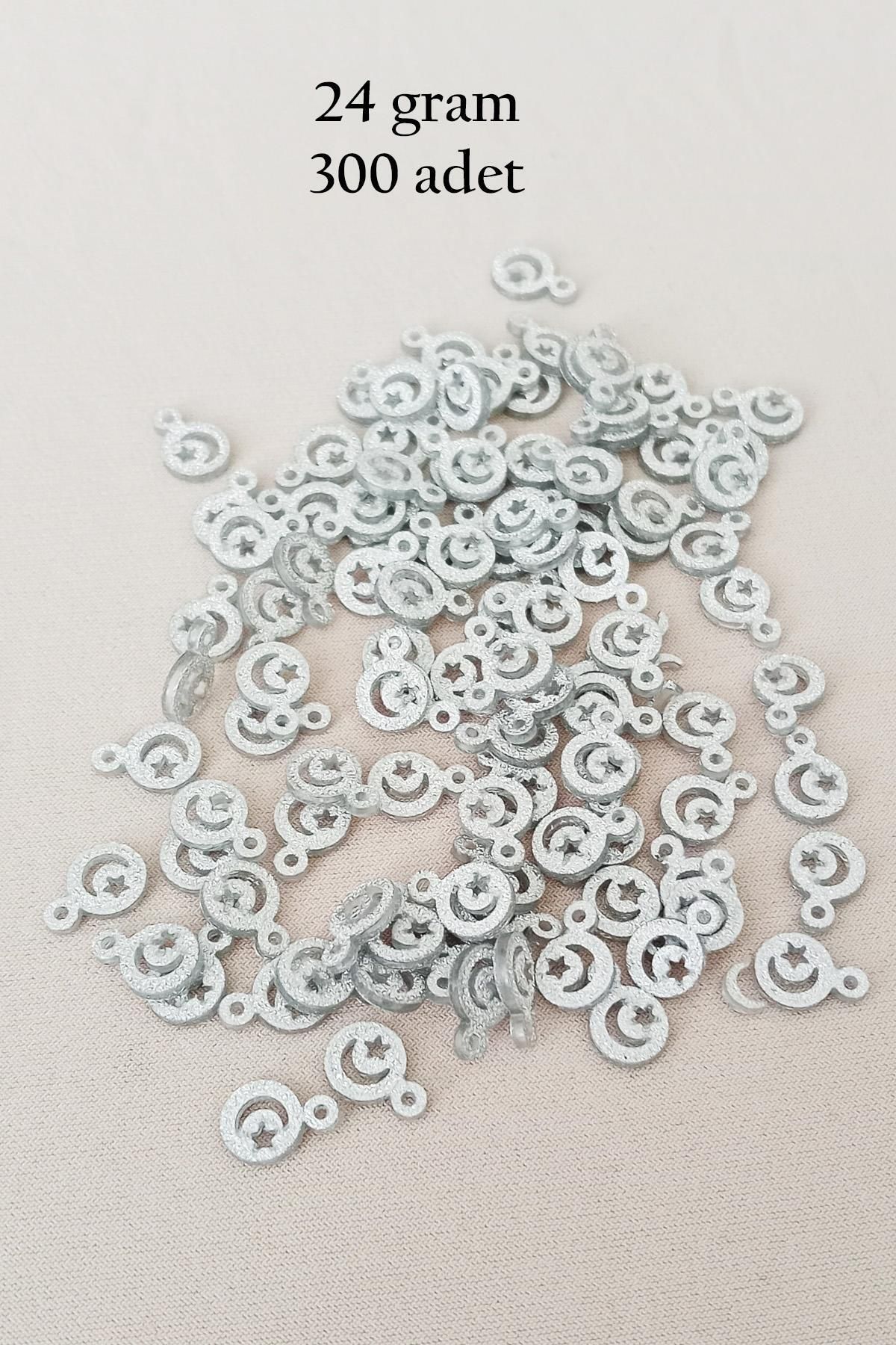 MBB ETİCARET Oya Abiye Bileklik Kolye Pleksi Metalik Plastik Pul Gümüş Renk 24 gram 300 adet - BNC576