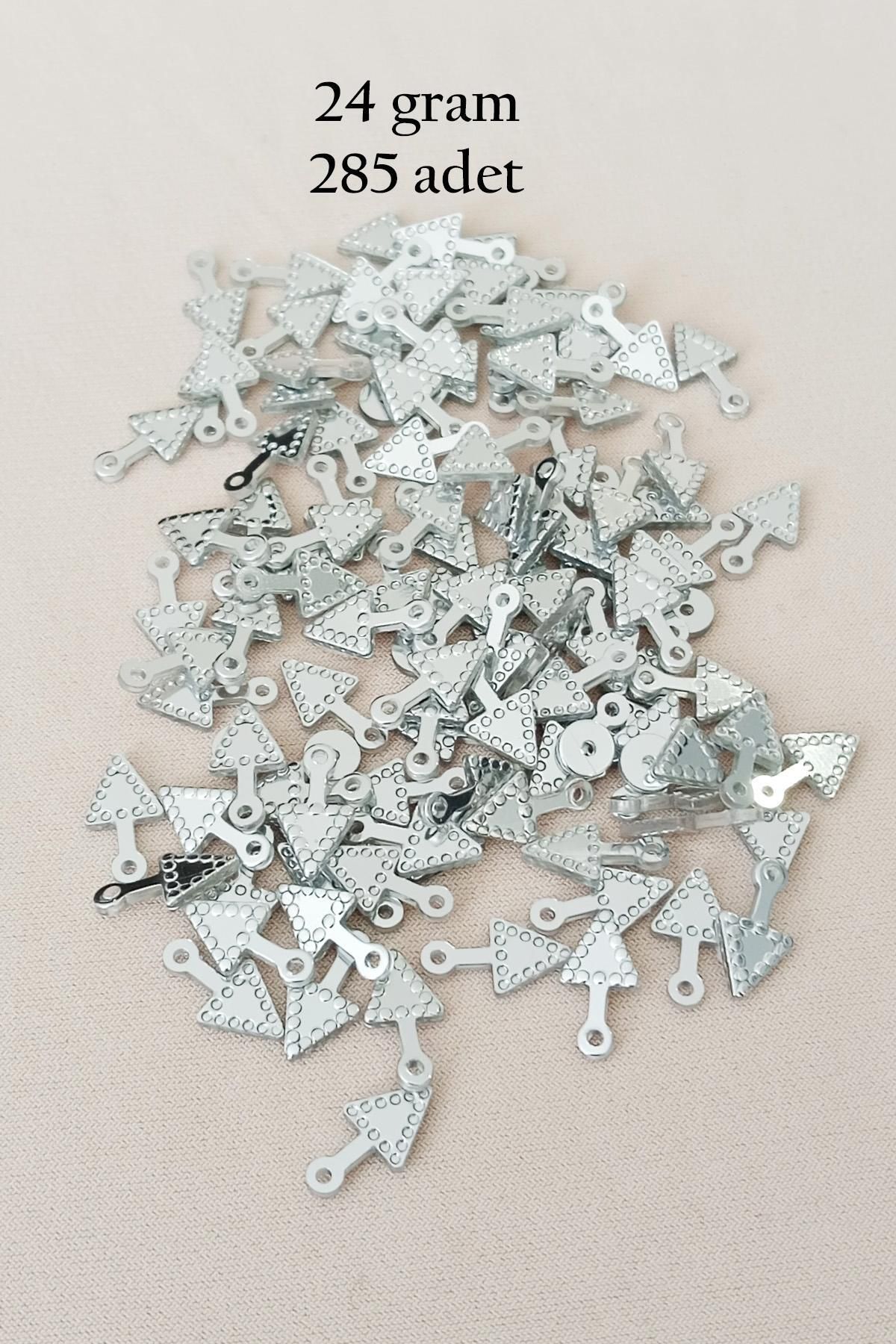MBB ETİCARET Oya Abiye Bileklik Kolye Pleksi Metalik Plastik Pul Gümüş Renk 24 gram 285 adet - BNC565