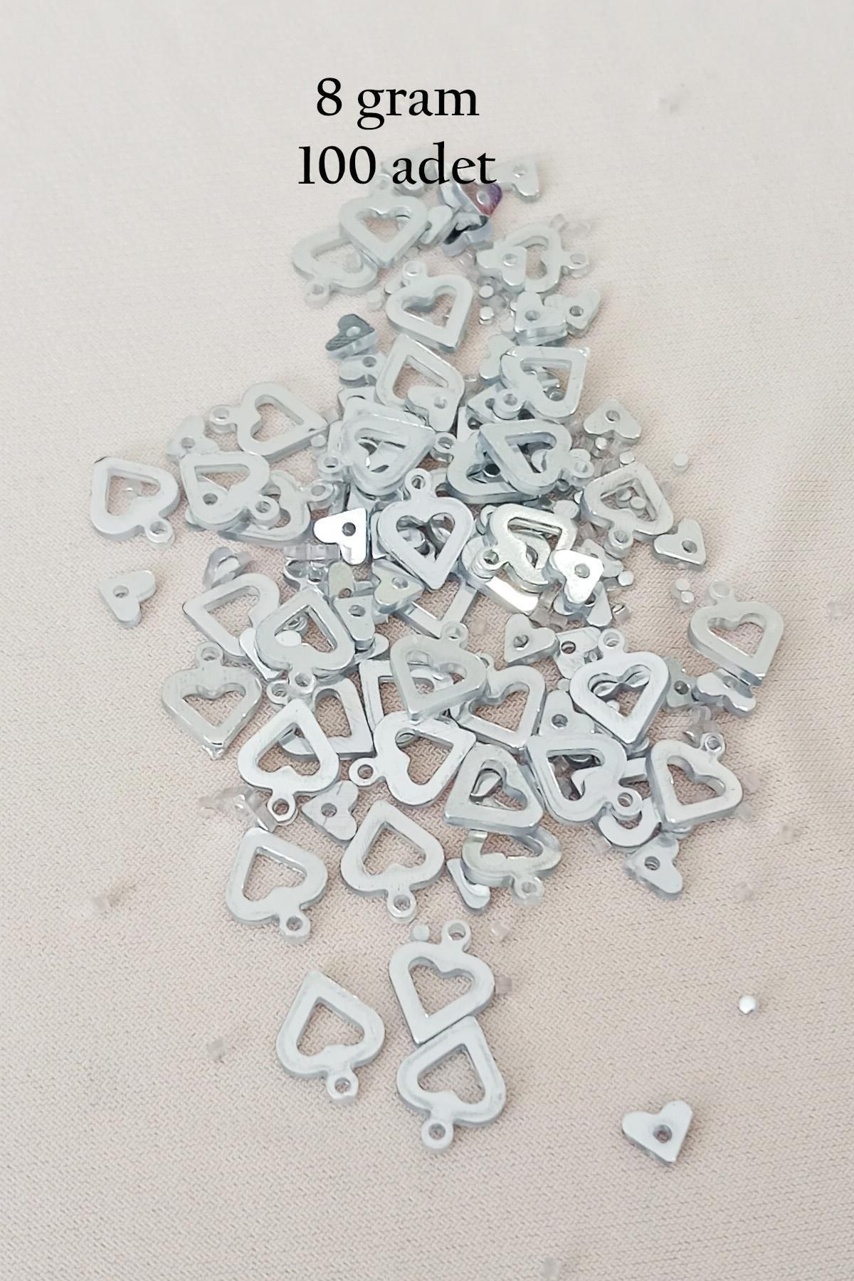 MBB ETİCARET Oya Abiye Bileklik Kolye Pleksi Metalik Plastik Pul Gümüş Renk 8 gram 100 adet - BNC511
