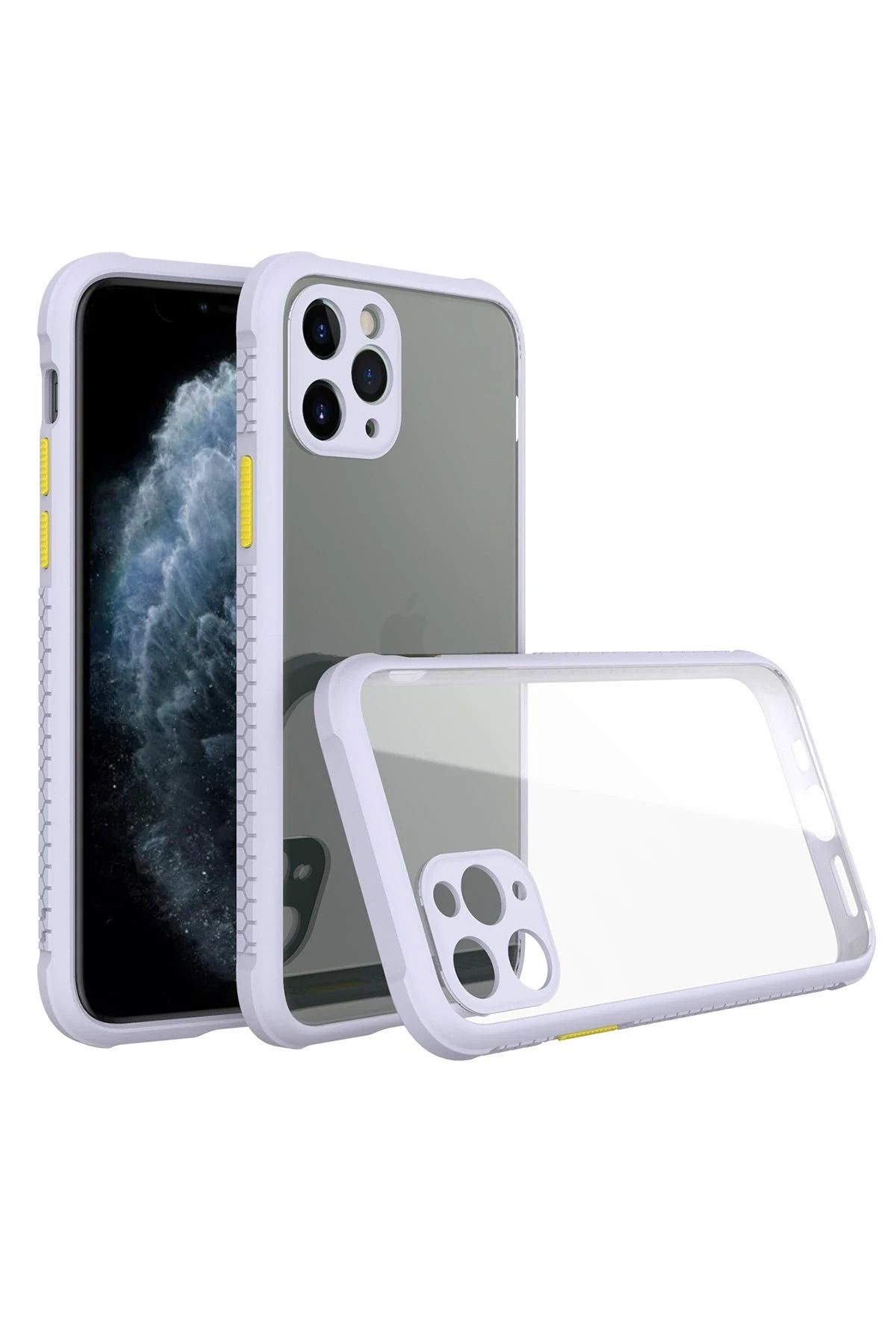 NewFace iPhone 11 Pro Kılıf Miami Şeffaf Silikon - Lila SVLRS