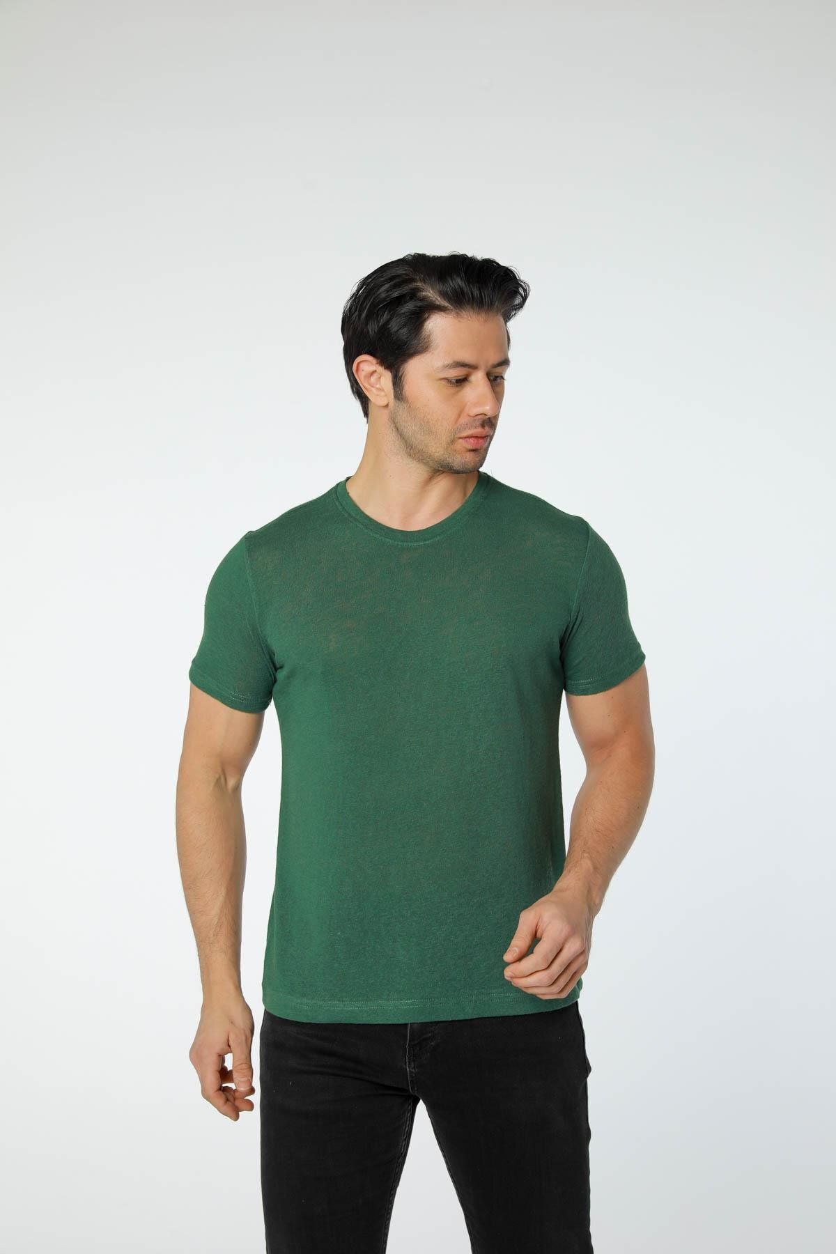 rugatchi Keten Bisiklet Yaka T-Shirt