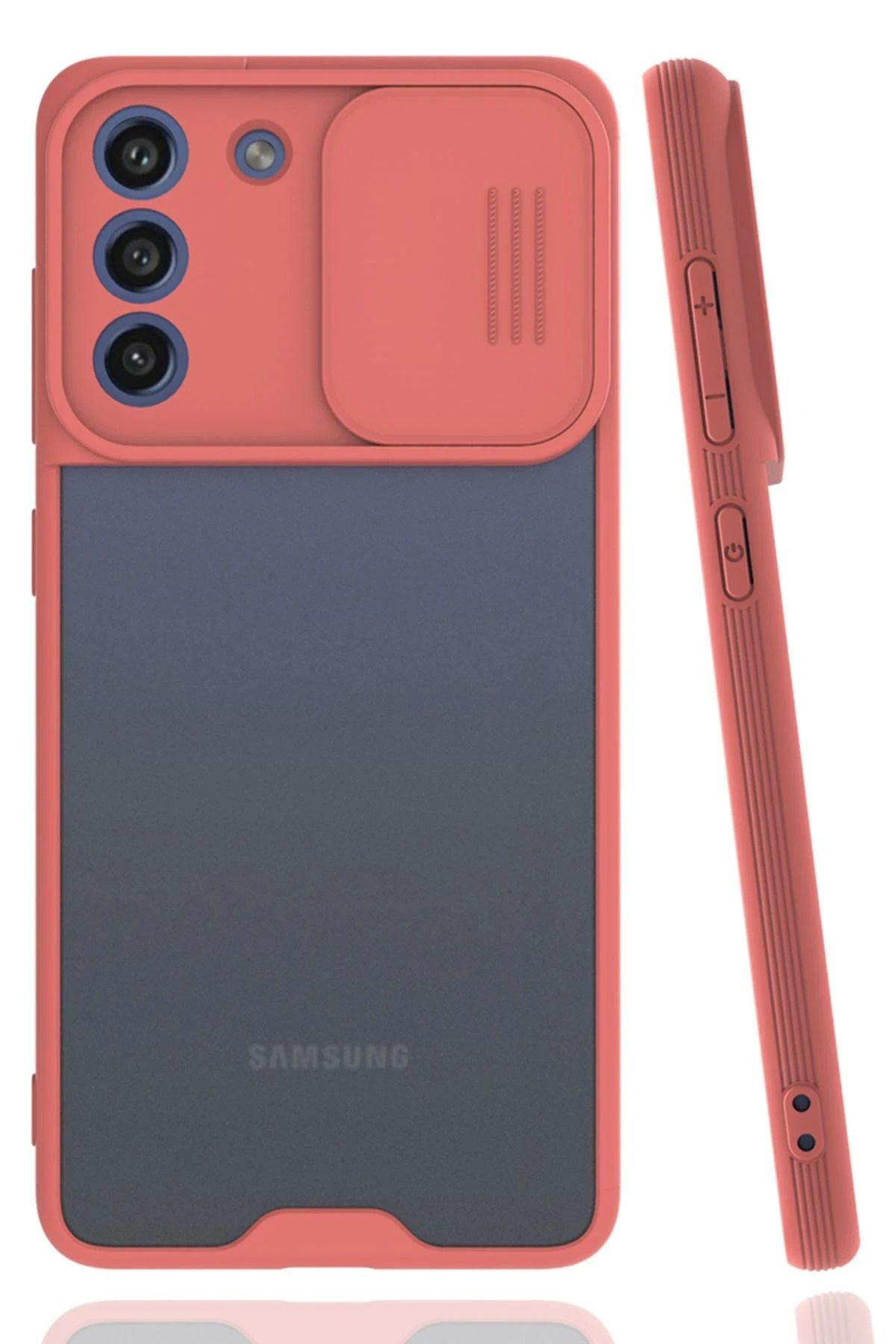 NewFace Samsung Galaxy S21 FE Kılıf Platin Kamera Koruma Silikon - Pembe SVLRS