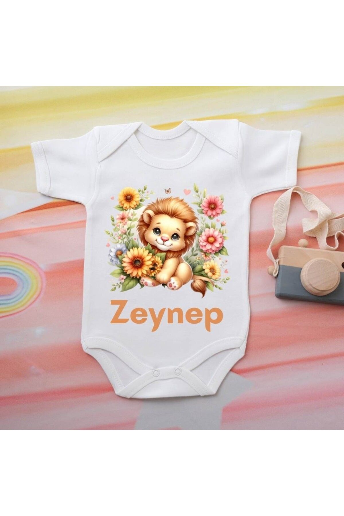 soft wing %100 Pamuklu Organik Baskılı Premium Çıtçıtlı Bebek Body Zıbın 00082