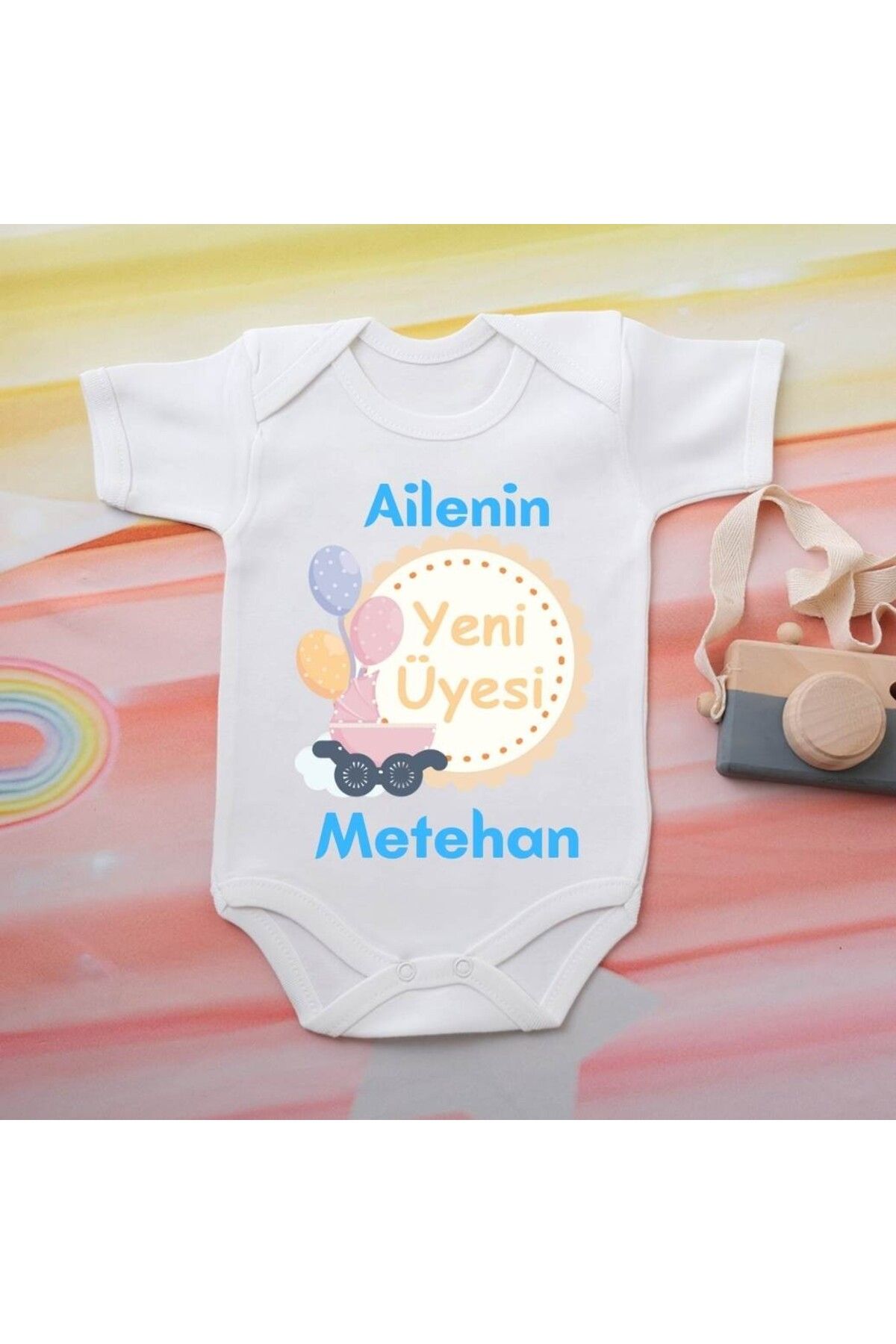soft wing %100 Pamuklu Organik Baskılı Premium Çıtçıtlı Bebek Body Zıbın 00002