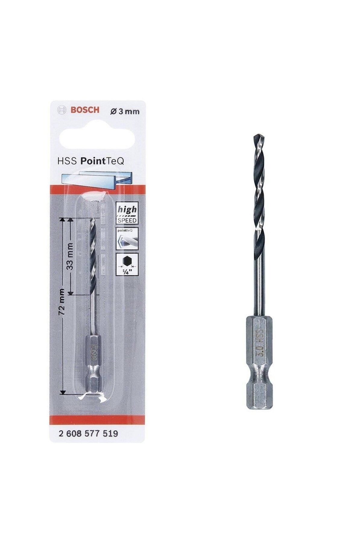 BilfolD Pointteq Altıgen Şaftlı Hss Matkap Ucu 3 mm