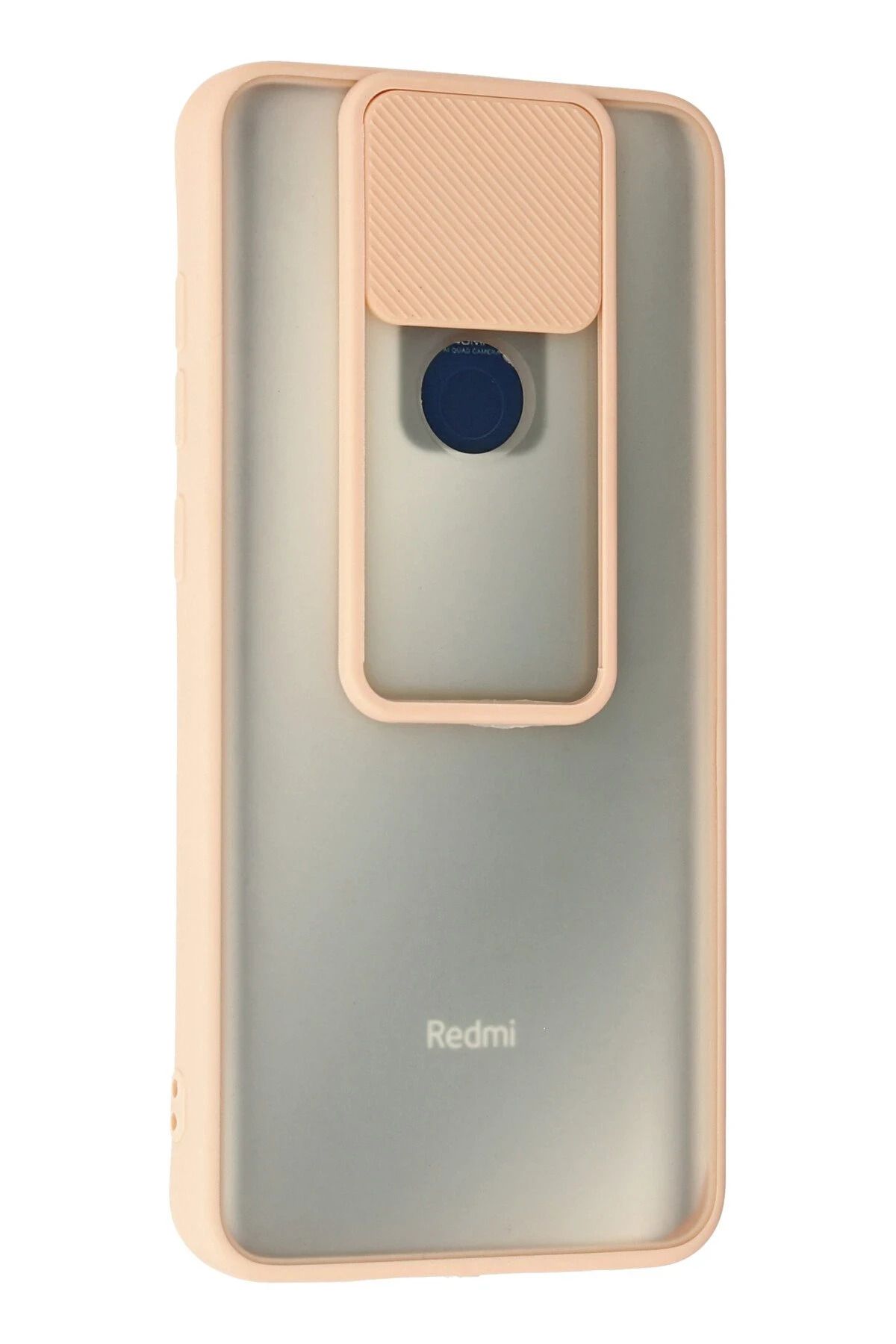 NewFace Xiaomi Redmi Note 9 Kılıf Palm Buzlu Kamera Sürgülü Silikon - Pembe NRMSA