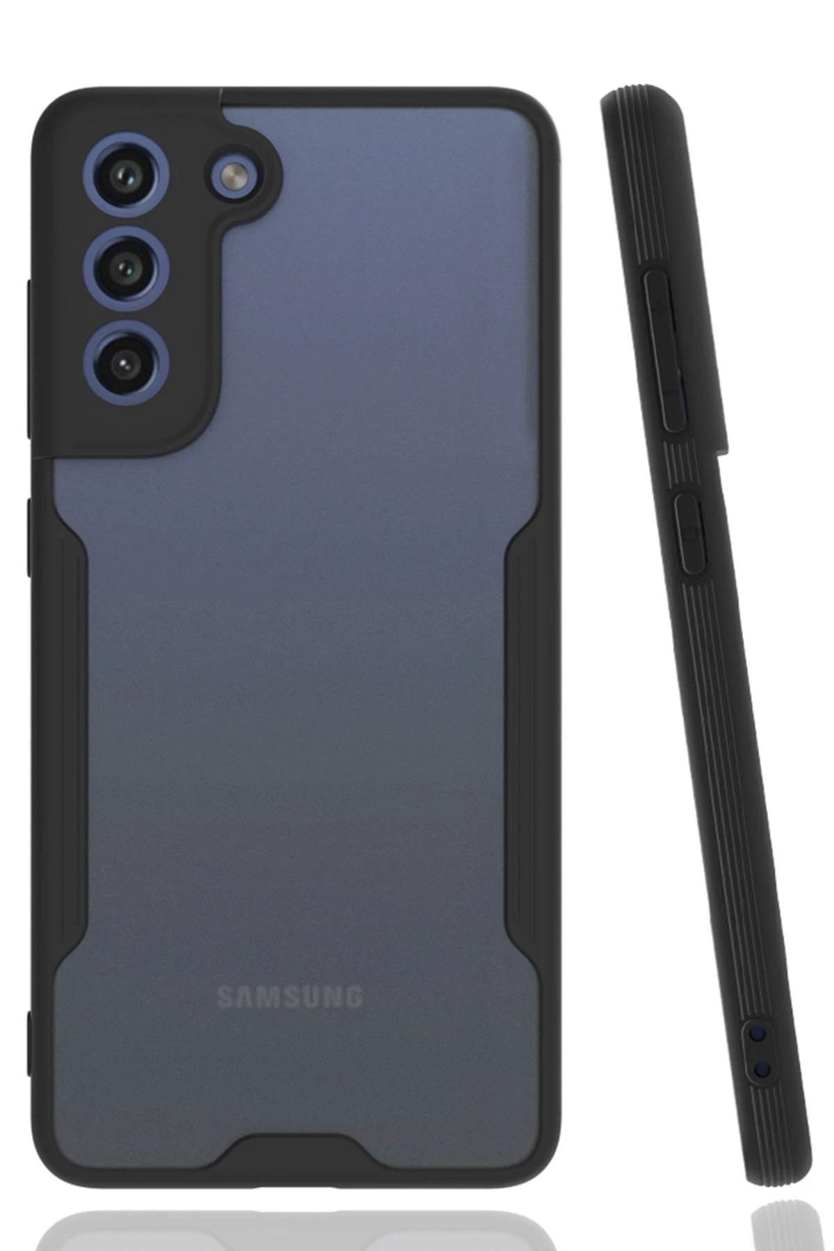 NewFace Samsung Galaxy S21 FE Kılıf Platin Silikon - Siyah GLSTD