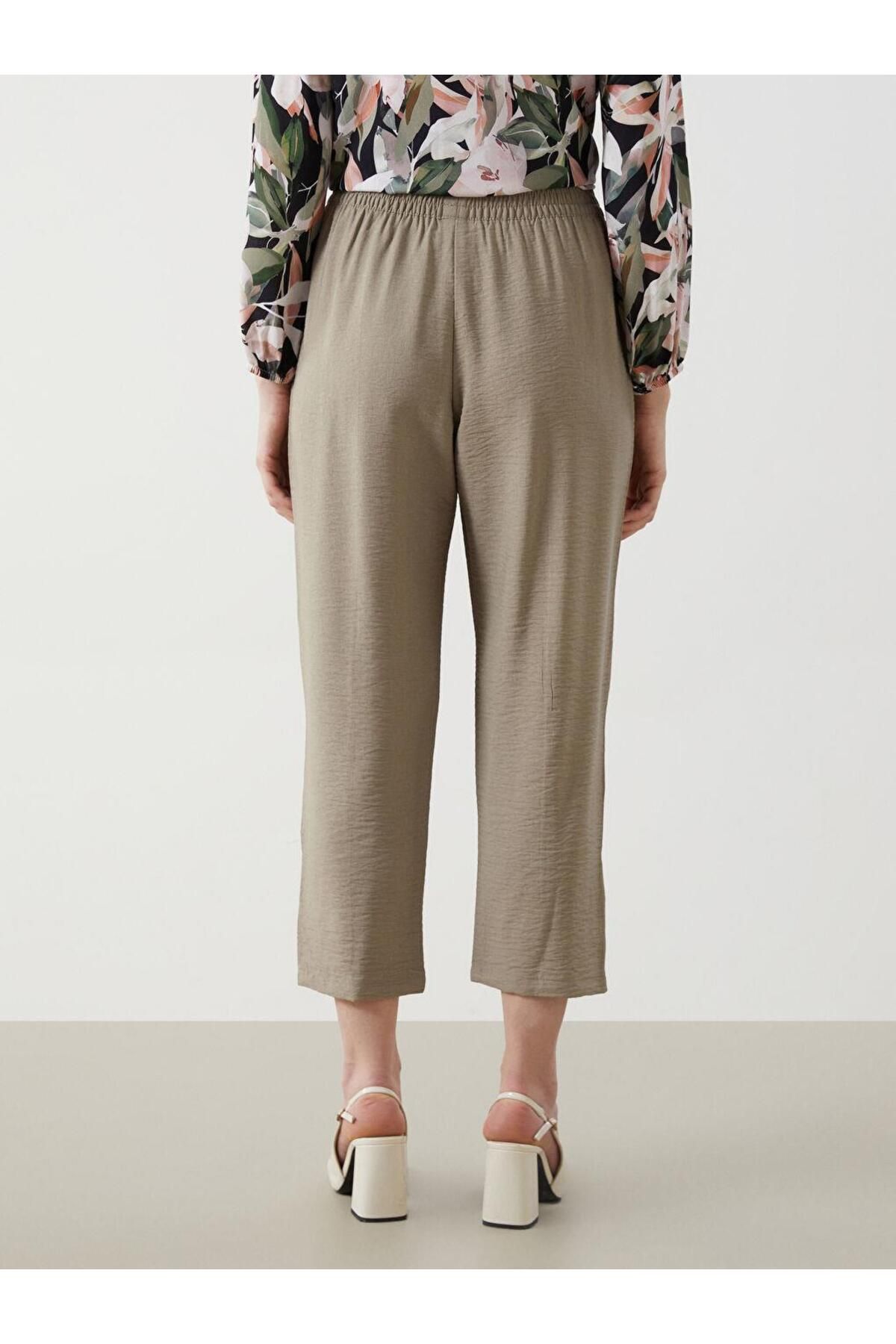 LC Waikiki-Pantaloni de damă cu aspect de in cu talie elastică (S5) 4