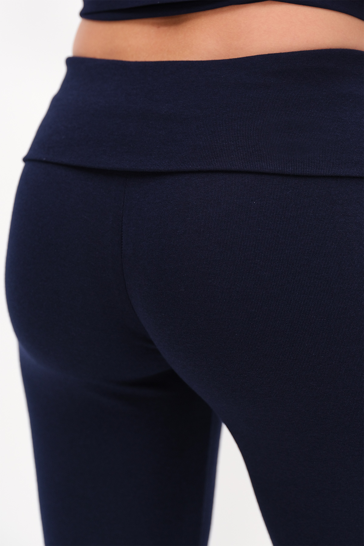 Addax-Folded Waistband Modal Leggings Tyt1700-W7 3