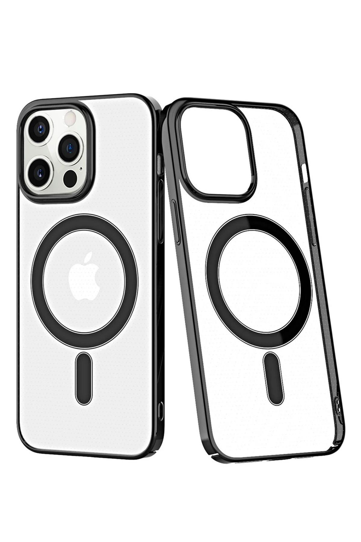NewFace iPhone 12 Pro Max Kılıf Element Magneticsafe Sert Kapak - Siyah WLZOR