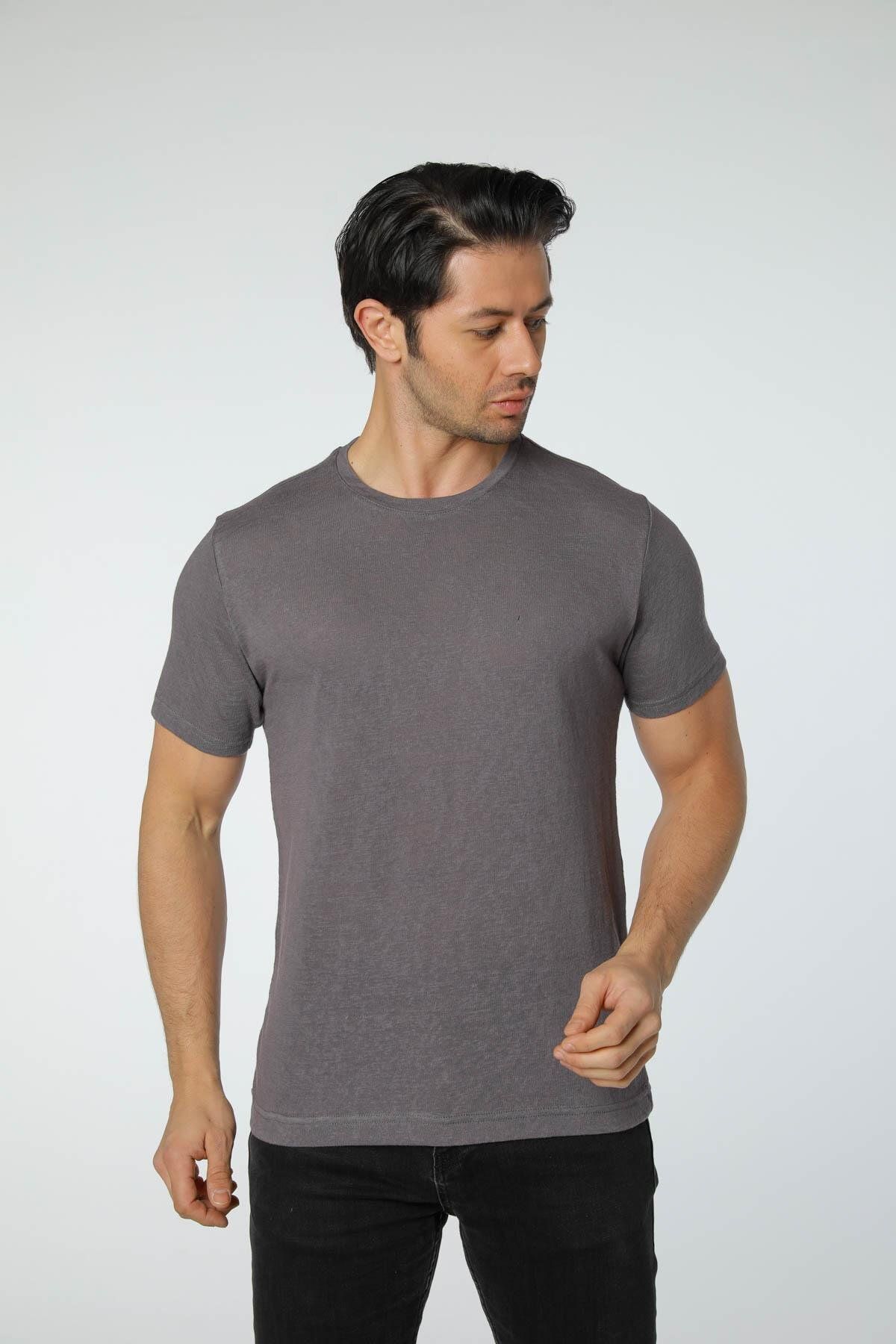 rugatchi Keten Bisiklet Yaka T-Shirt