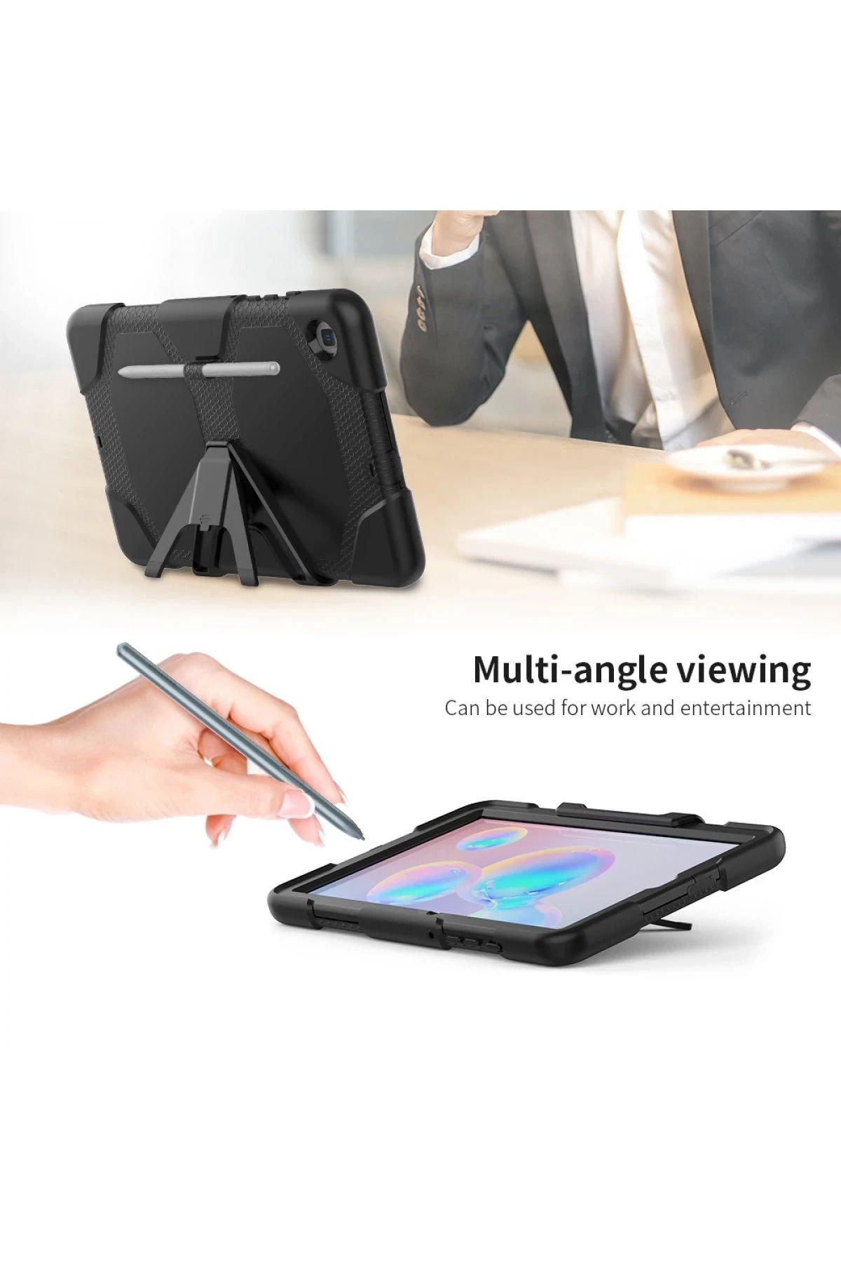 NewFace Samsung Galaxy T500 Tab A7 10.4 Kılıf Griffin Tablet Kapak - Siyah SVLRS