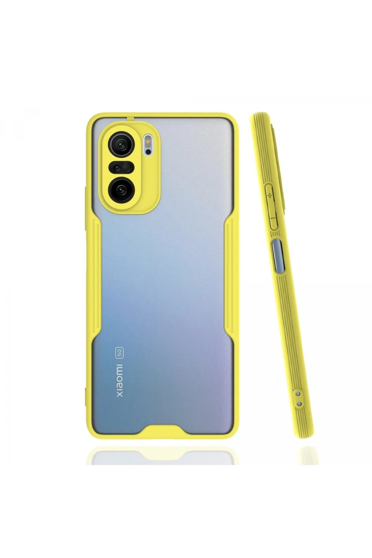 NewFace Xiaomi Poco F3 Kılıf Platin Silikon - Sarı FLKRY