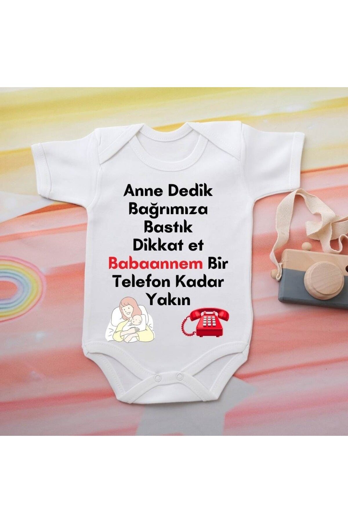 soft wing %100 Pamuklu Organik Baskılı Premium Çıtçıtlı Bebek Body Zıbın 00045