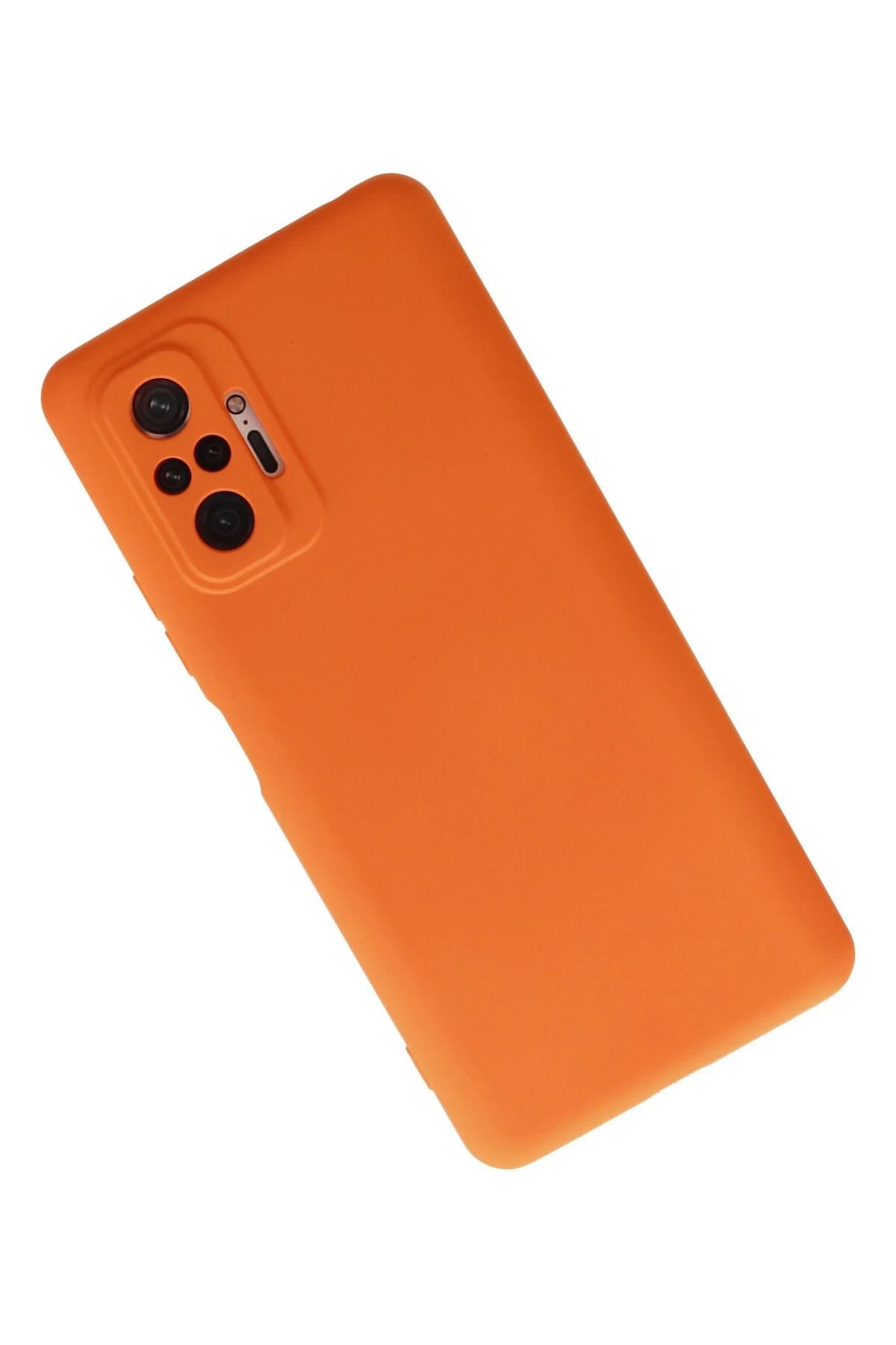 NewFace Xiaomi uyumlu  Redmi Note 10 Pro Kılıf Nano içi Kadife Silikon - Turuncu SVLRS