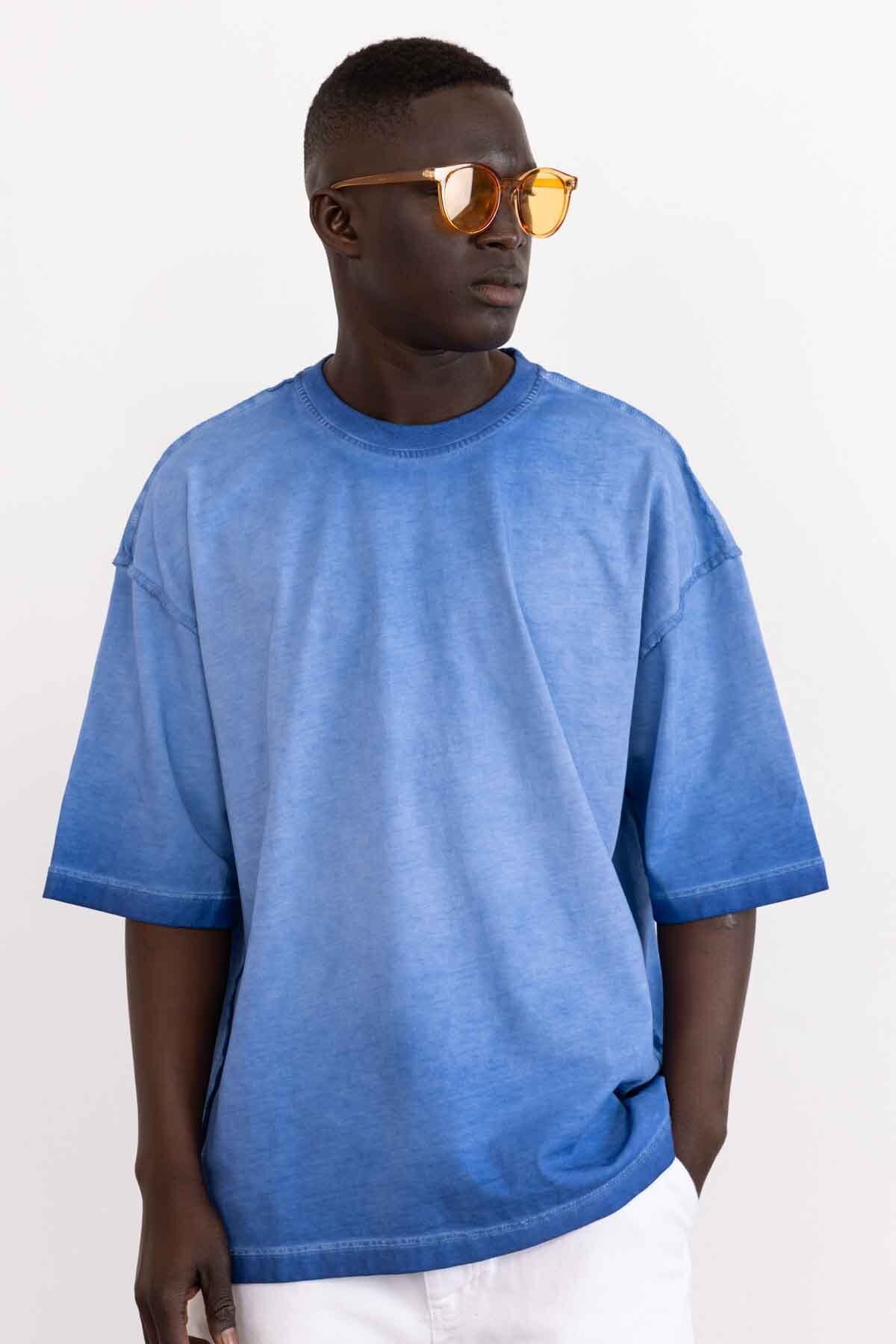 WONG ERKEK OVERSİZE YIKAMALI T-SHIRT