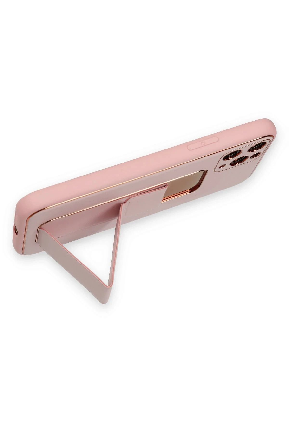 NewFace iPhone 11 Pro Max Kılıf Coco Deri Standlı Kapak - Pembe SVLRS