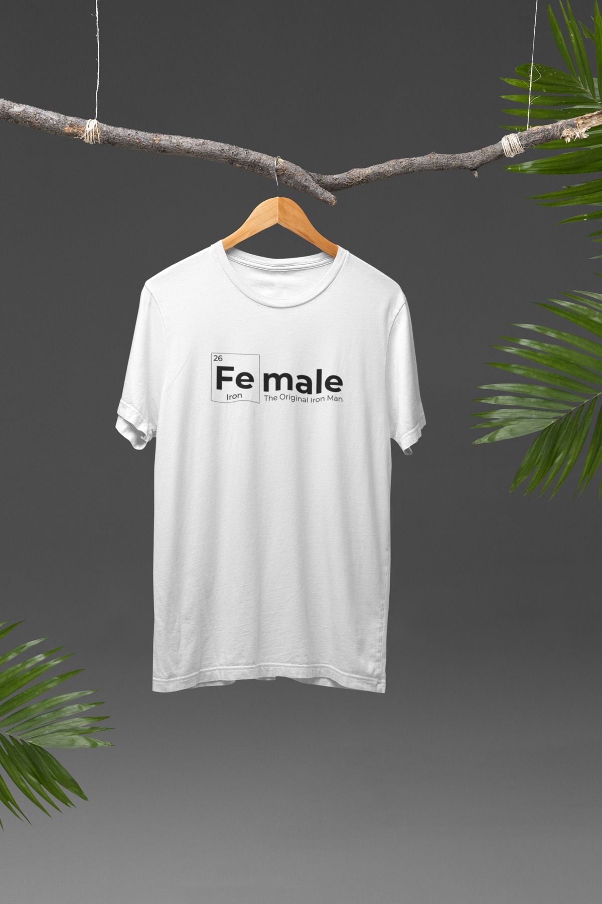 Lyonis Unisex Beyaz Female Baskılı Bisiklet Yaka Penye T-Shirt