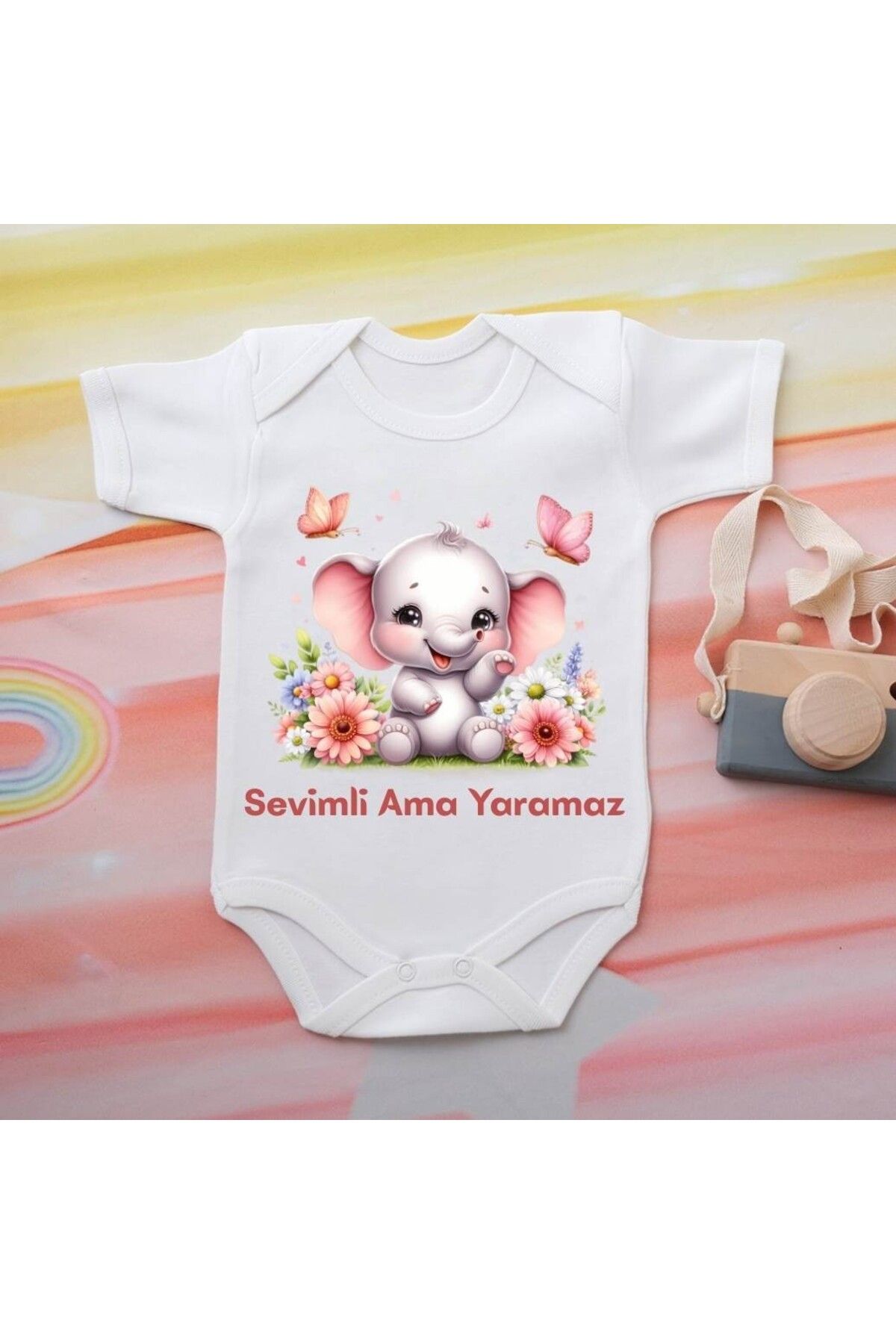 soft wing %100 Pamuklu Organik Baskılı Premium Çıtçıtlı Bebek Body Zıbın 00069