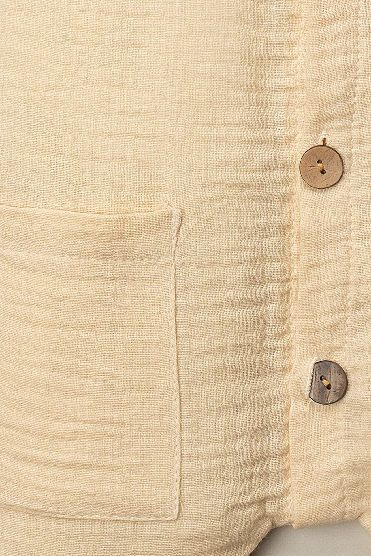 Mai Perla Organik Müslin Yazlık Naturel Cepli Bebek Tulum fotoğrafı 3 (önizleme)