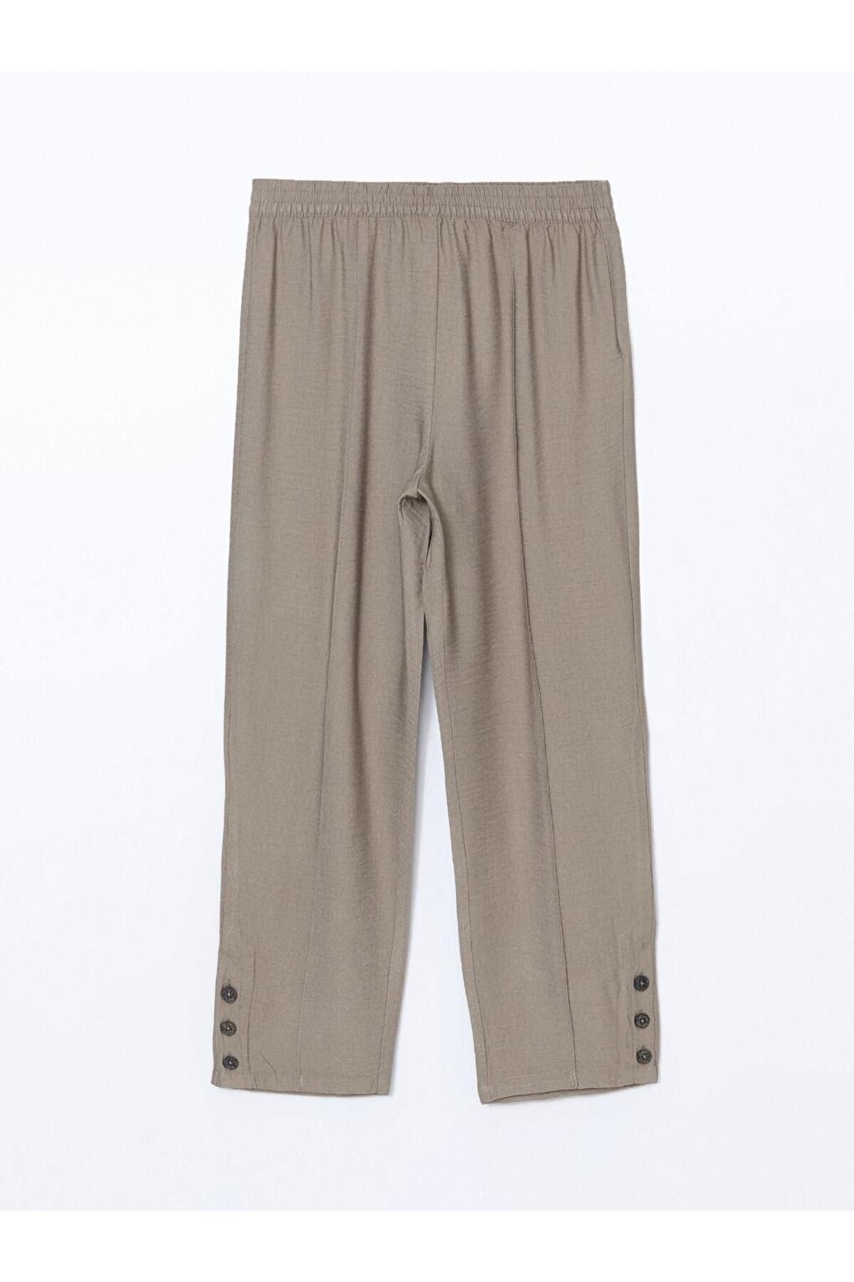 LC Waikiki-Pantaloni de damă cu aspect de in cu talie elastică (S5) 5