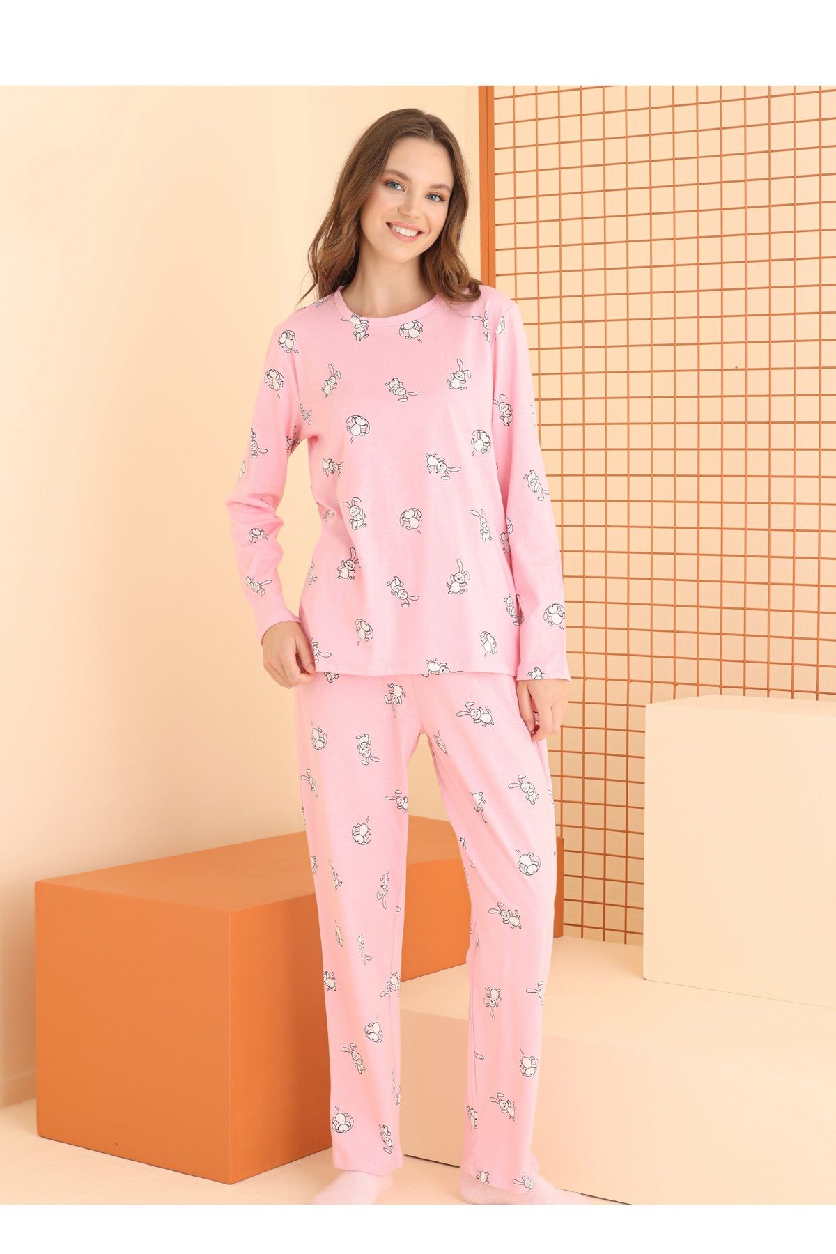 Shop58 NBB 68076 Pijama Takım - Pembe - Pamuk Kumaş