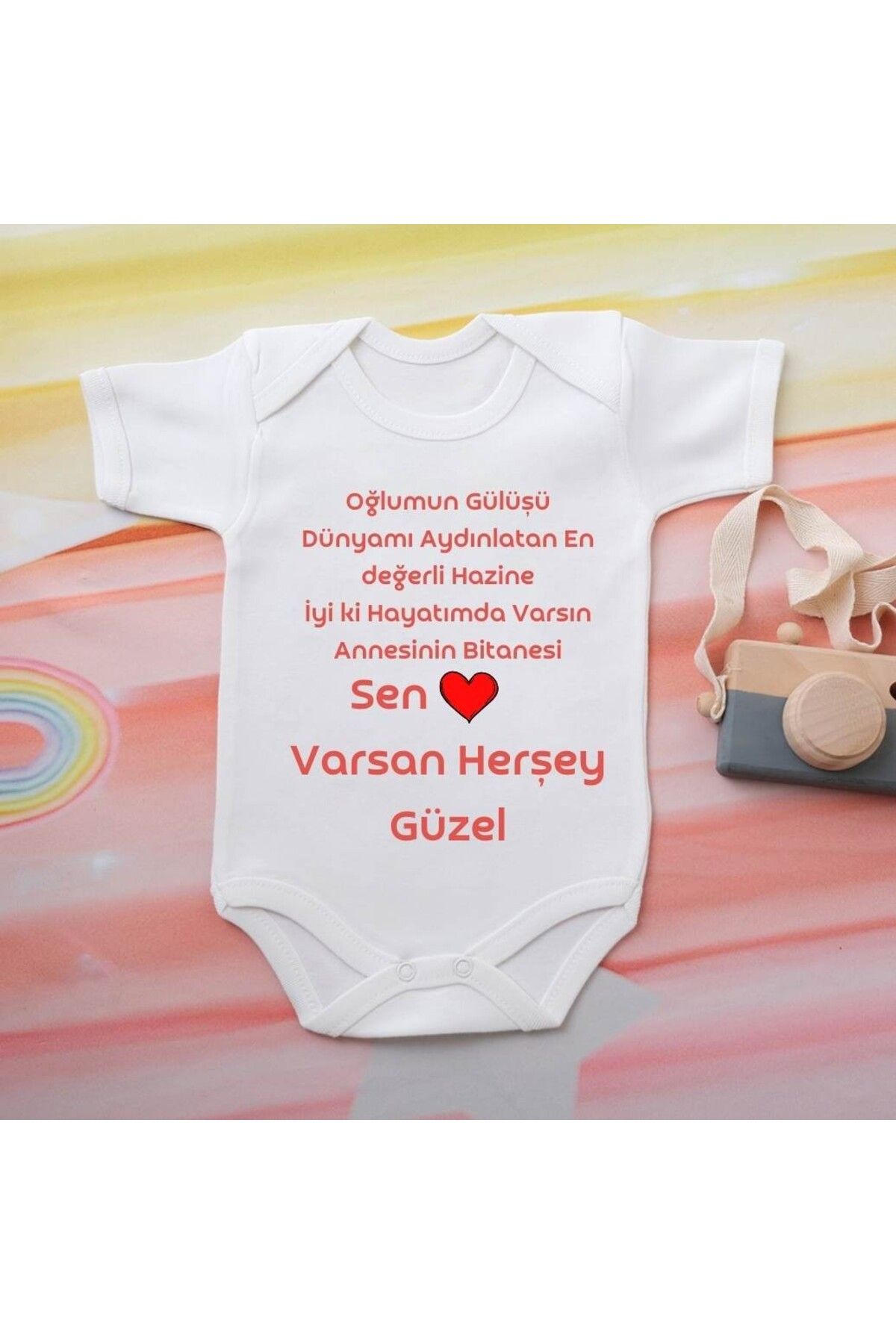 soft wing %100 Pamuklu Organik Baskılı Premium Çıtçıtlı Bebek Body Zıbın 00013
