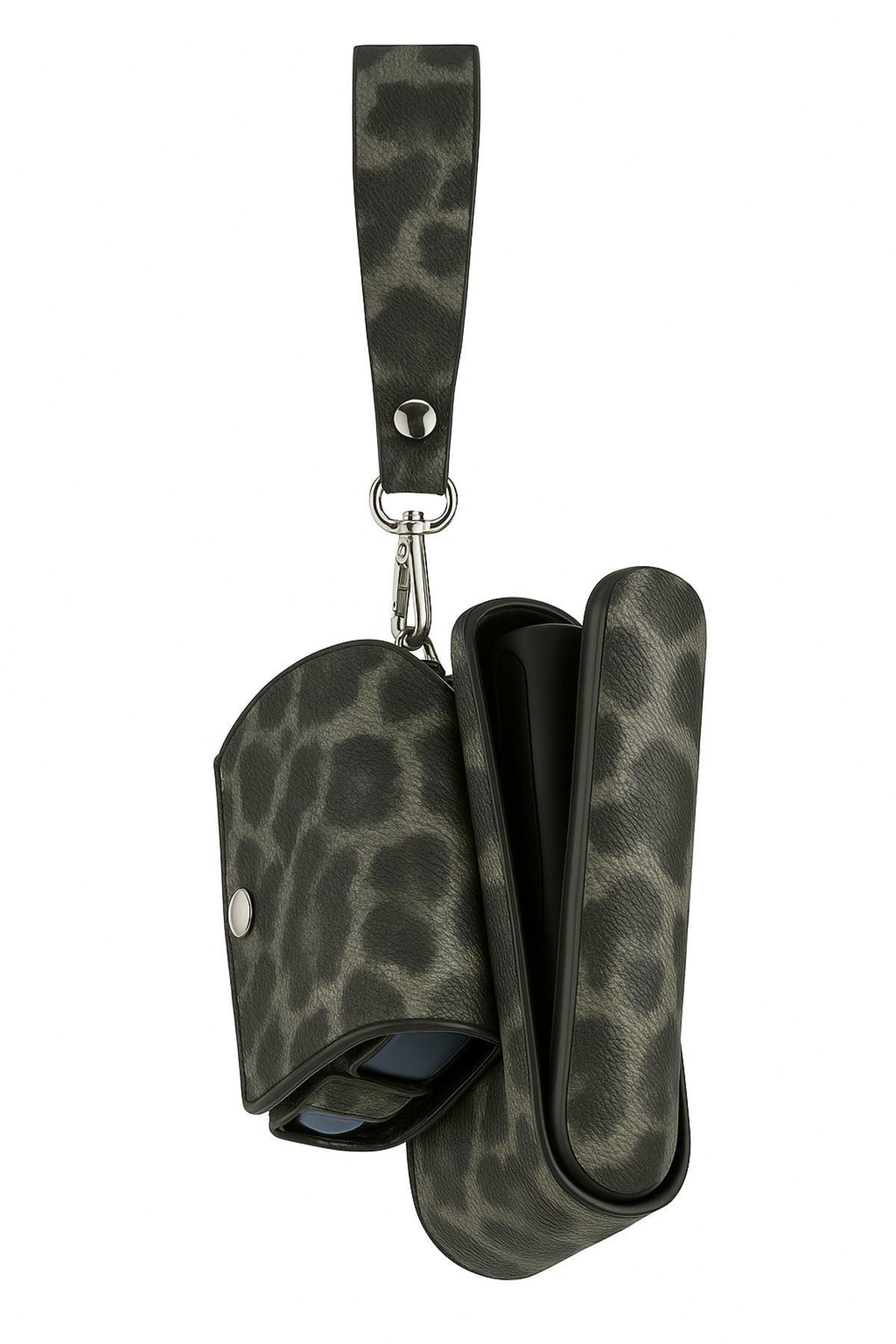 Zen Store IQOS ILUMA / İ ILUMA İLE UYUMLU KOYU SİYAH LEOPAR DESENLI ÇANTA SETİ