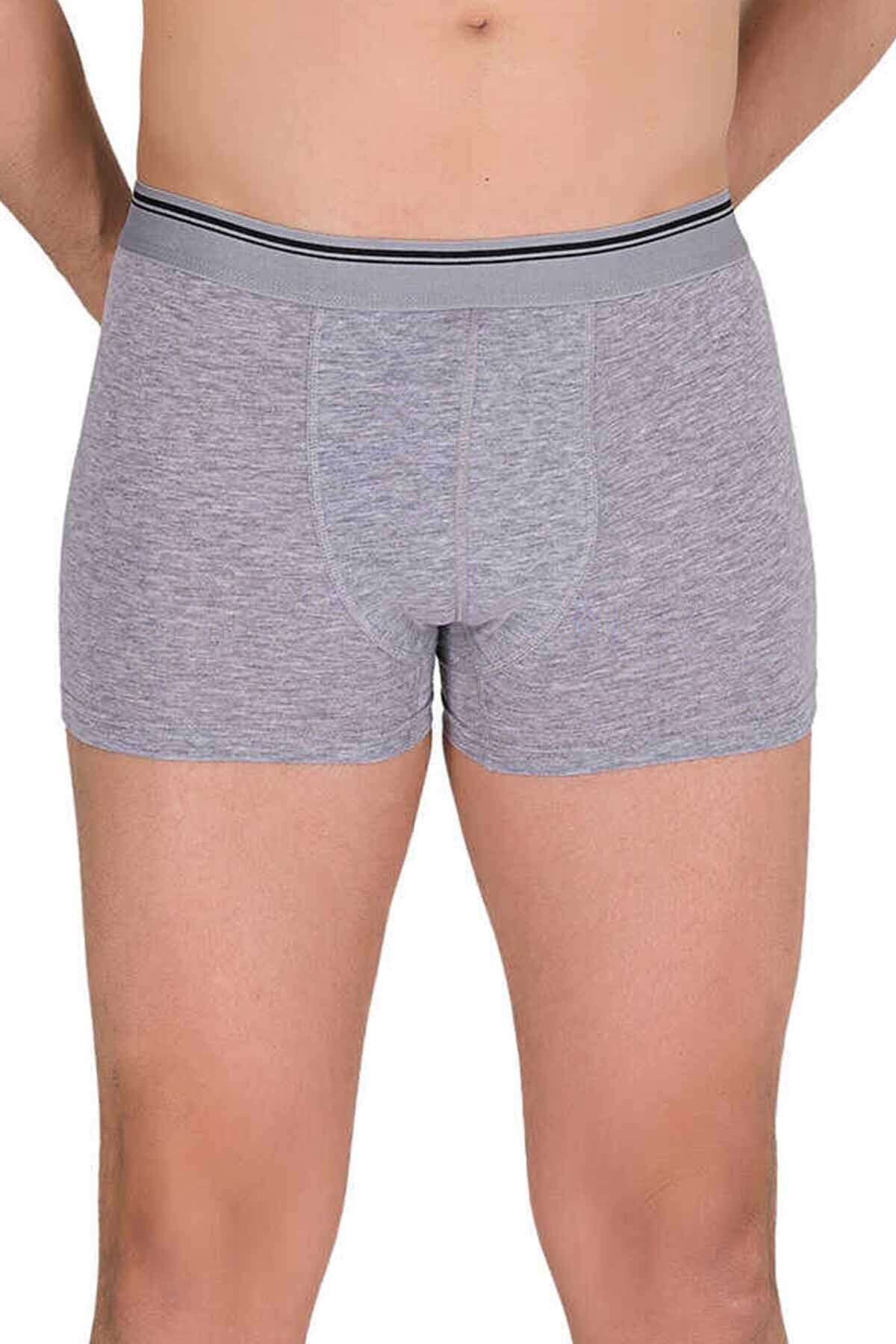 MBB ETİCARET Likralı Erkek Büyük Beden Boxer Şort Gri 1097B