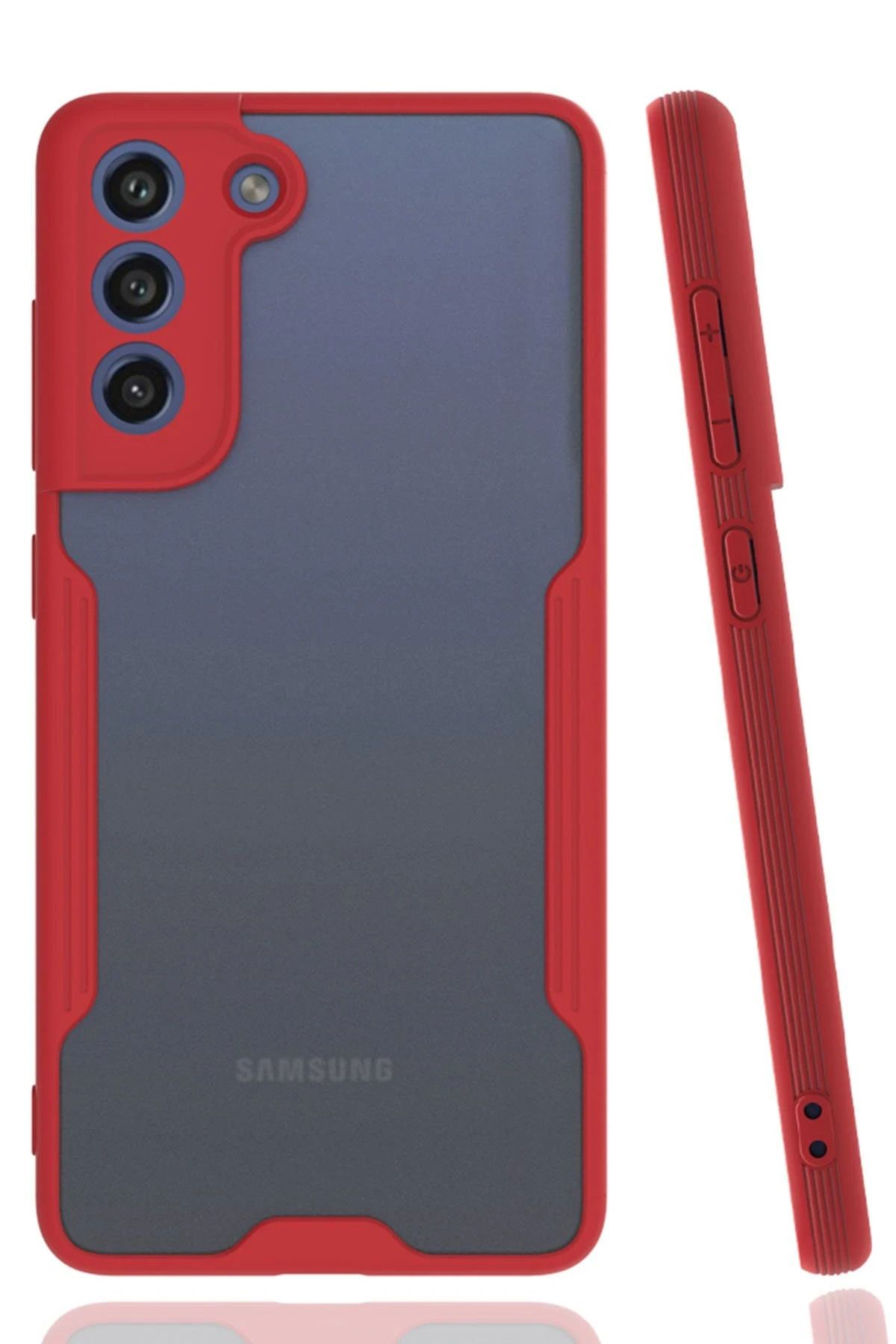 NewFace Samsung Galaxy S21 FE Kılıf Platin Silikon - Kırmızı SVLRS