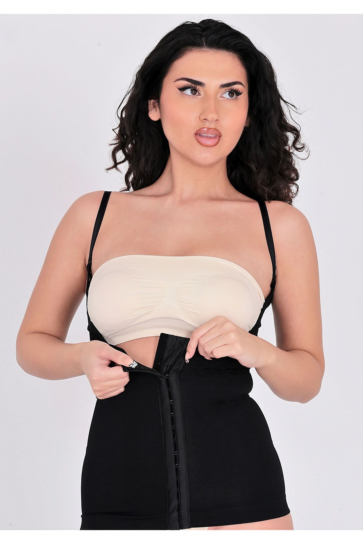 Shop58 Agraflı Göğüs Altı Yelek Korse HC5060 Siyah