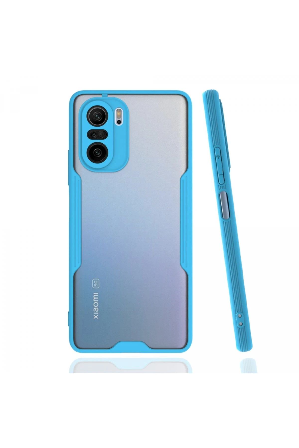 NewFace Xiaomi Poco F3 Kılıf Platin Silikon - Mavi SVLRS