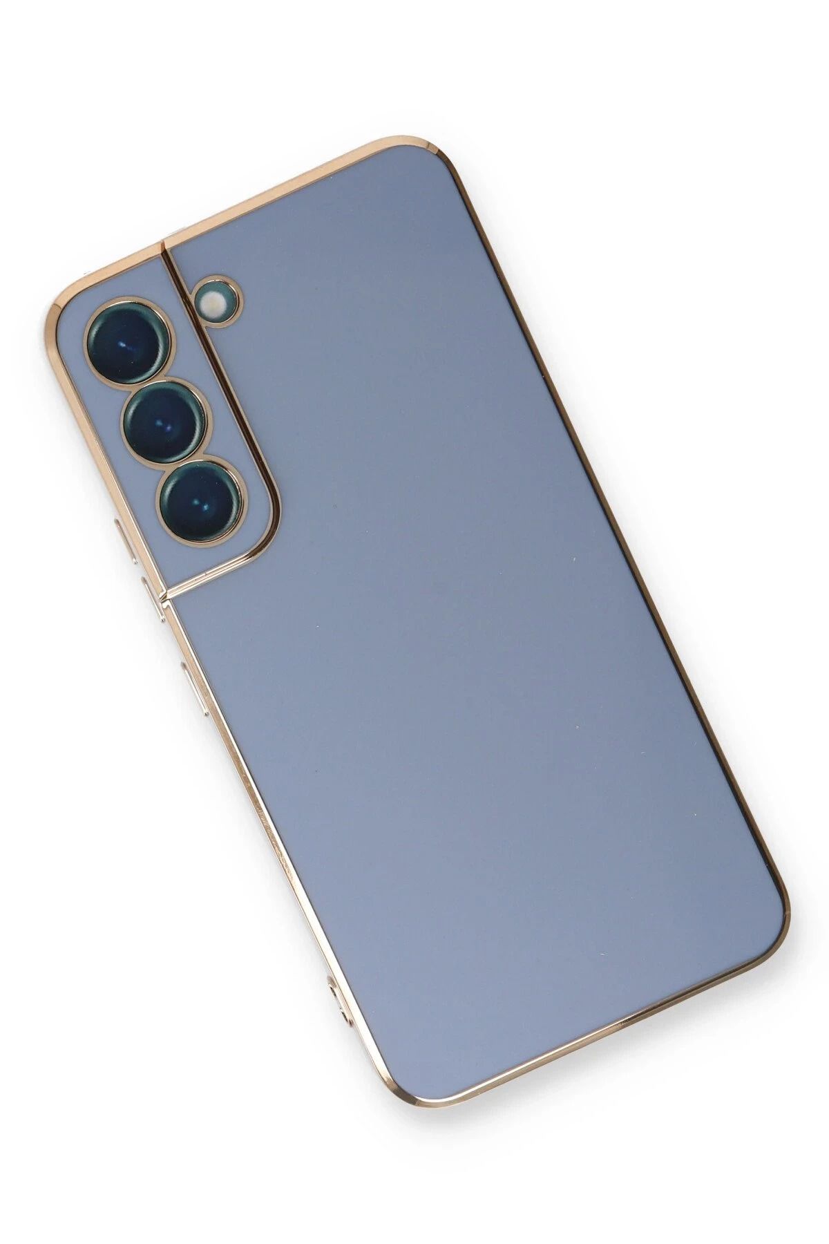 NewFace Samsung Galaxy S22 Plus Kılıf Volet Silikon - Mavi SVLRS