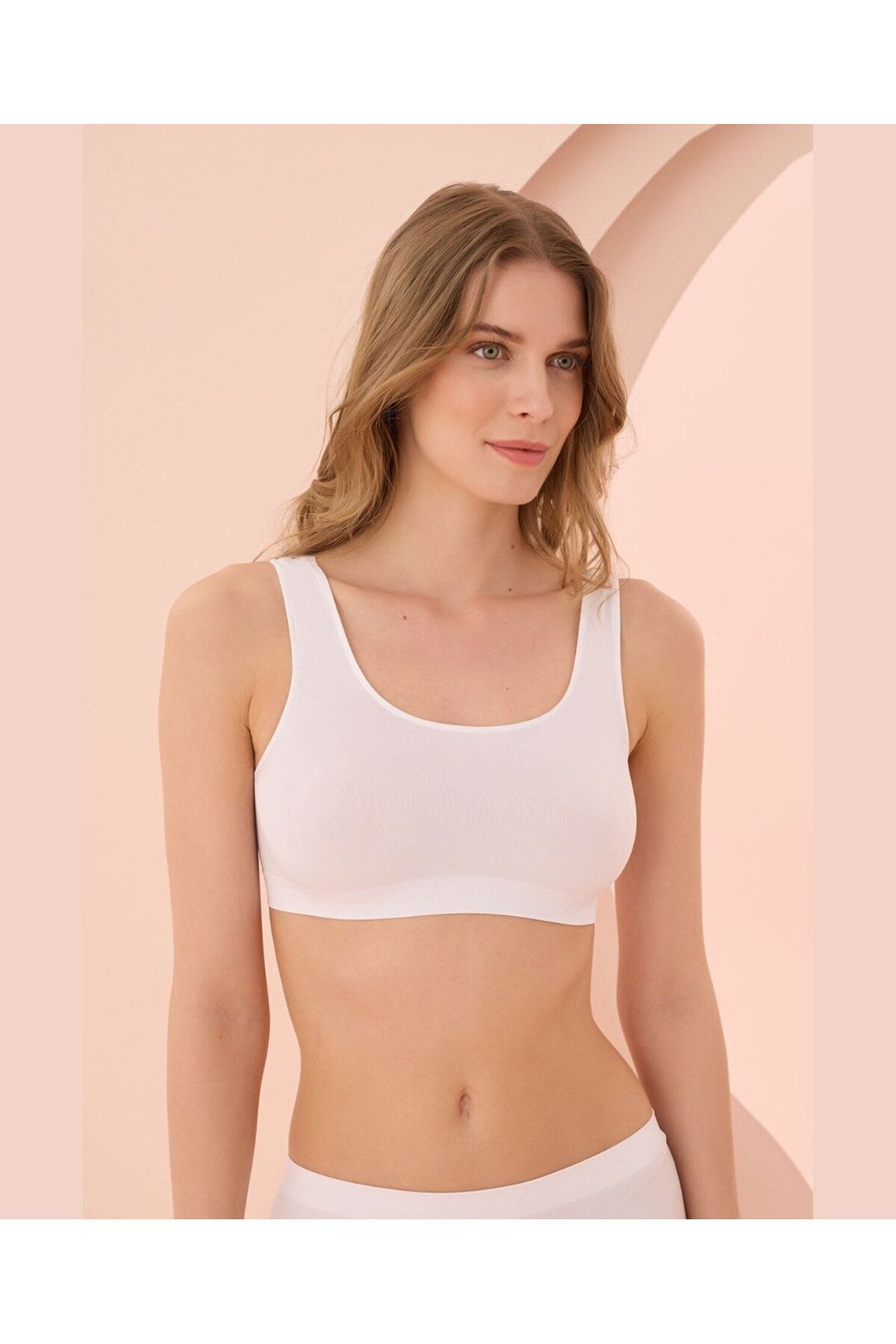 Shop58 NBB 2410 Geniş Askılı Yarım Büstiyer Beyaz