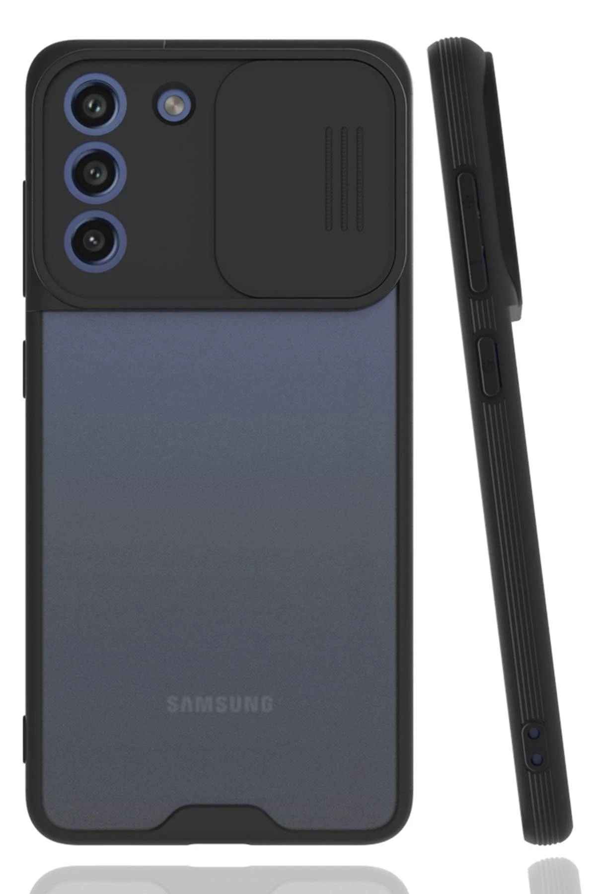 NewFace Samsung Galaxy S21 FE Kılıf Platin Kamera Koruma Silikon - Siyah FLKRY